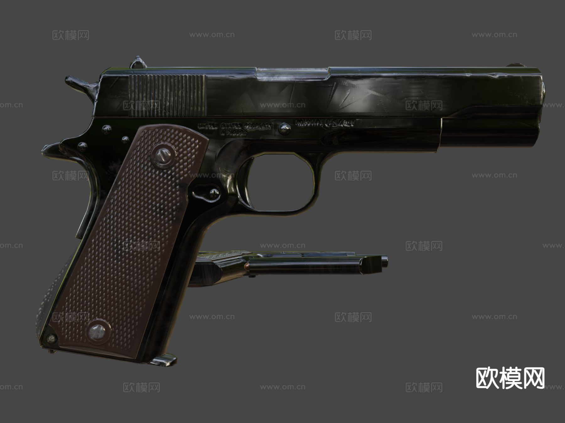 柯尔特1911A1手枪su模型下载（渲染图7）
