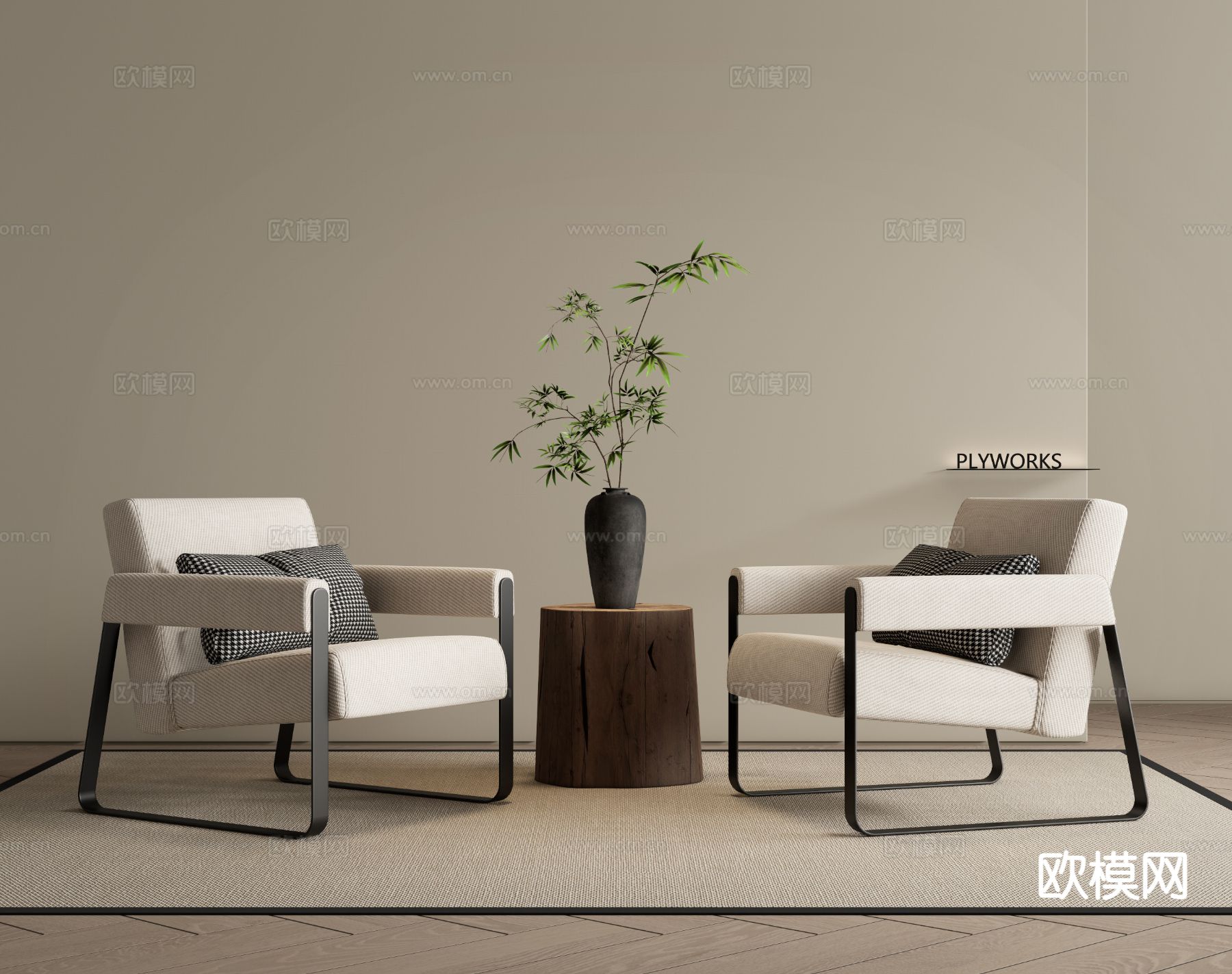 现代椅子 休闲椅 扶手椅su模型