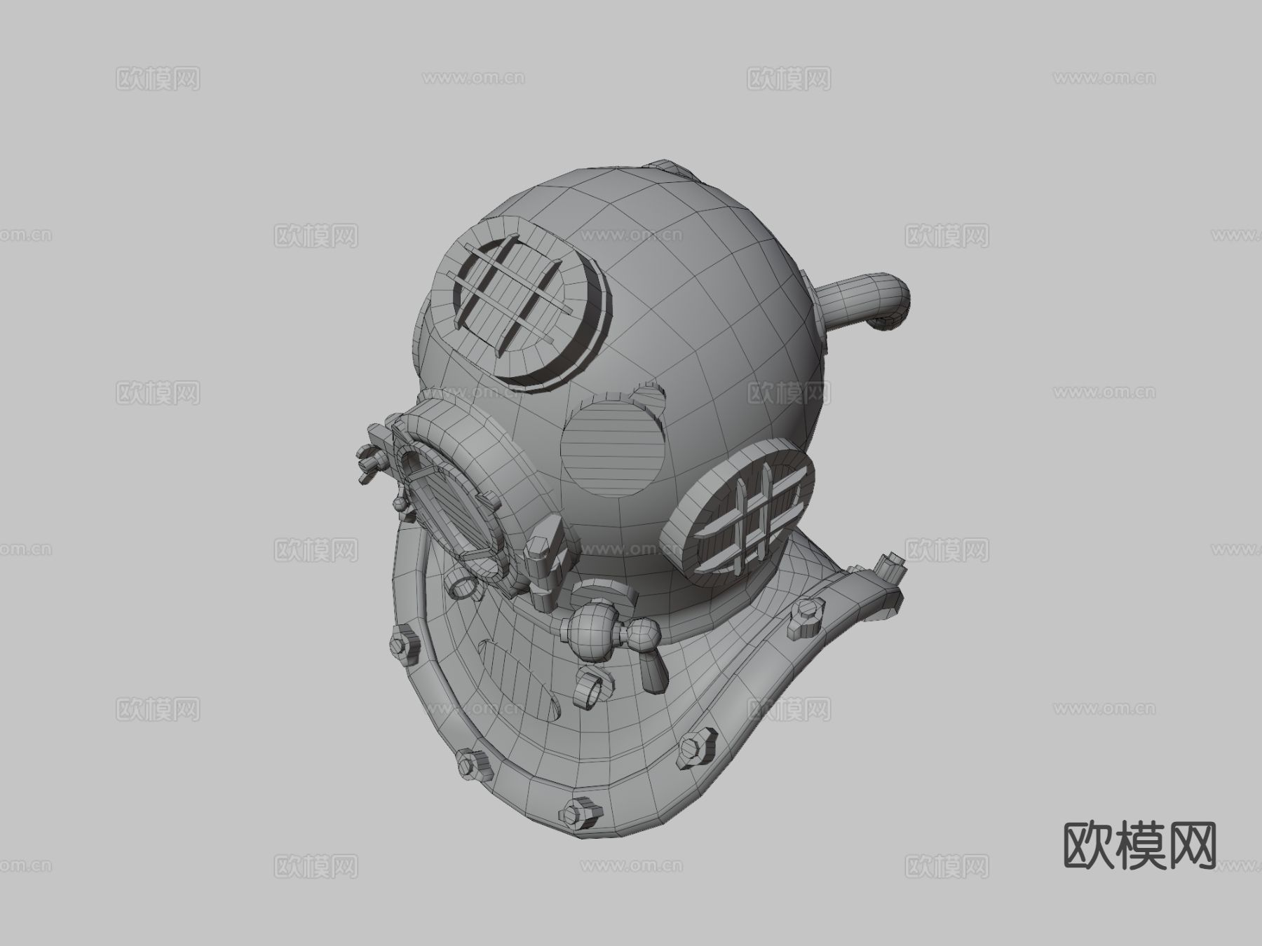 旧潜水头盔su模型下载（渲染图3）