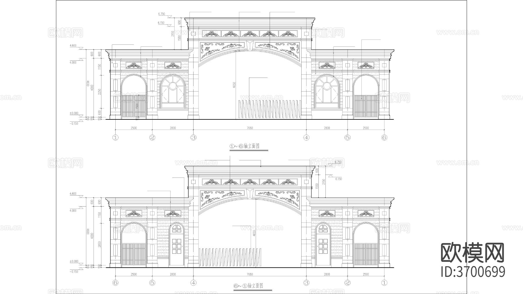 门卫建筑cad施工图