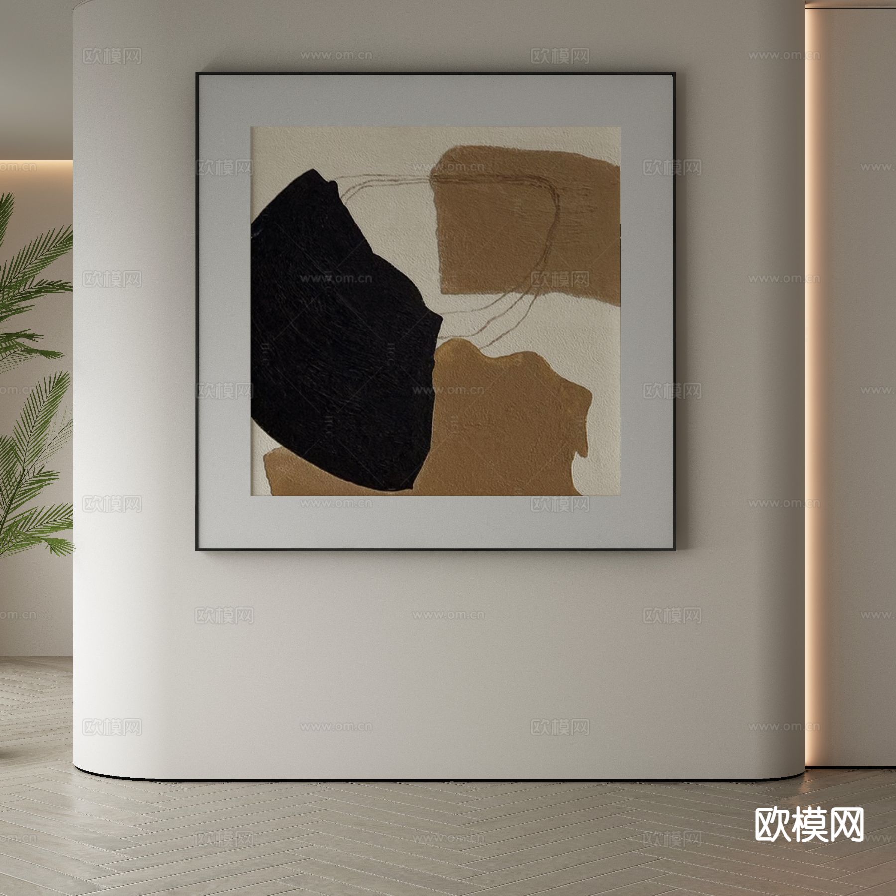 现代装饰画 抽象画 简约挂画3d模型