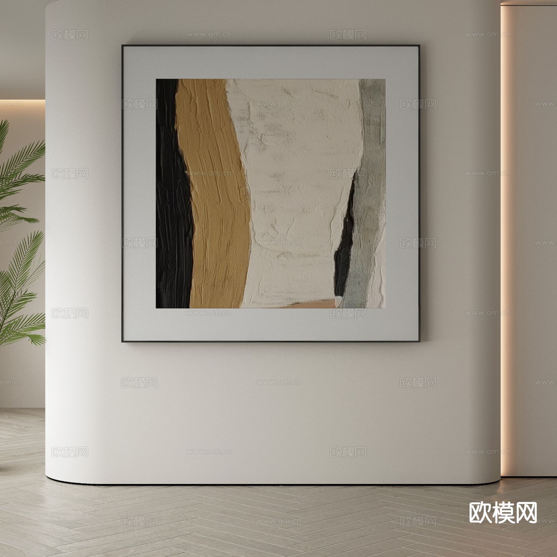 现代装饰画 抽象画 简约挂画3d模型