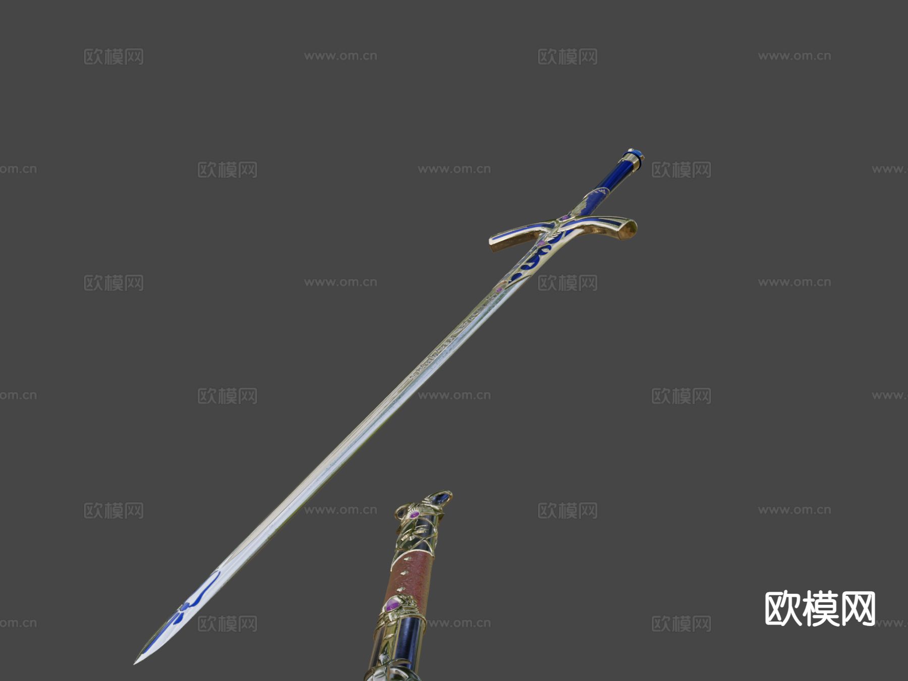 石中剑su模型下载（渲染图6）