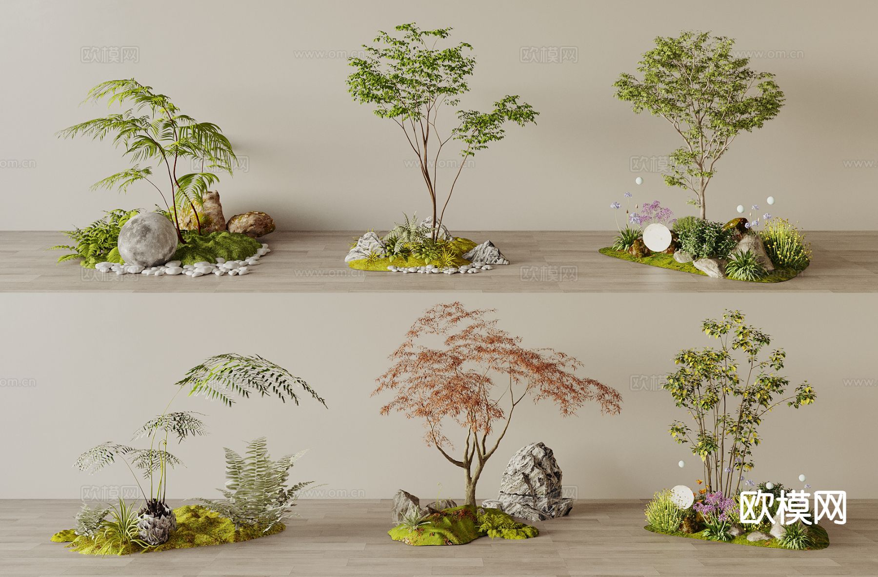 景观造景 景观小品 植物堆3d模型