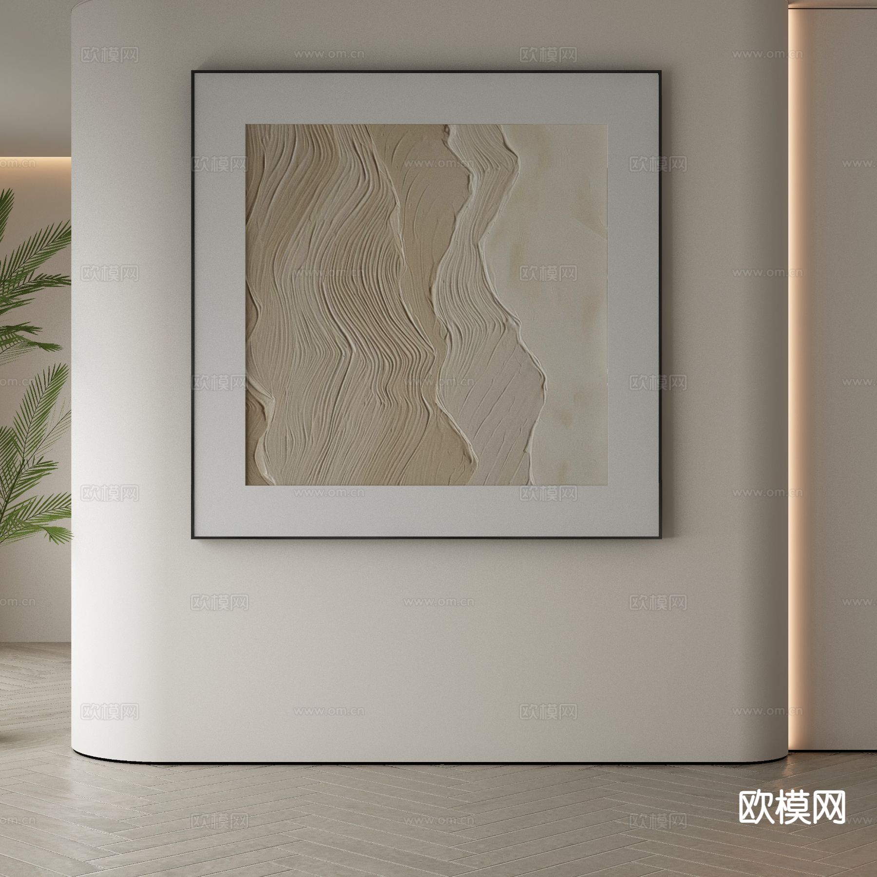 现代装饰画 抽象画 简约挂画3d模型