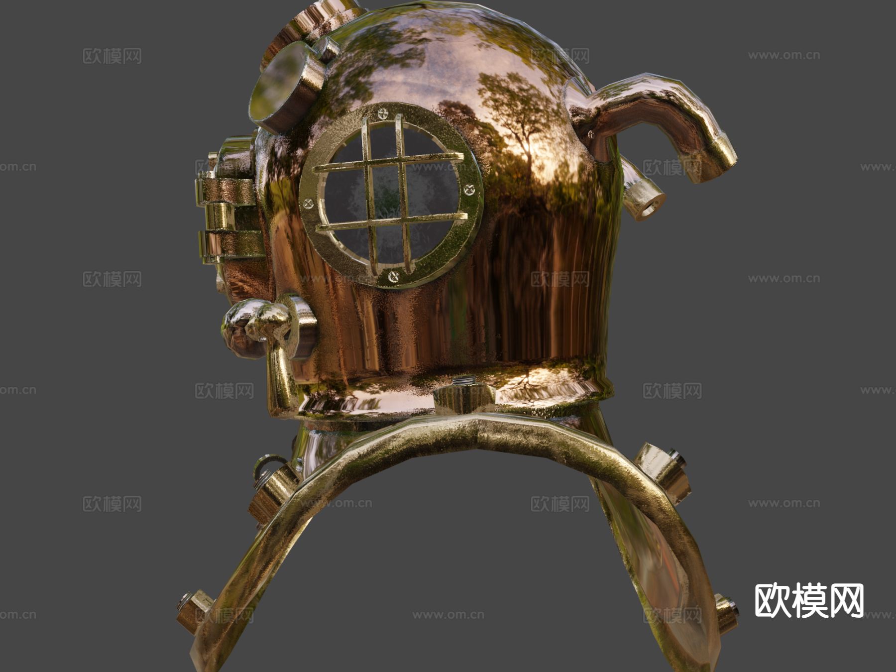 旧潜水头盔su模型下载（渲染图6）