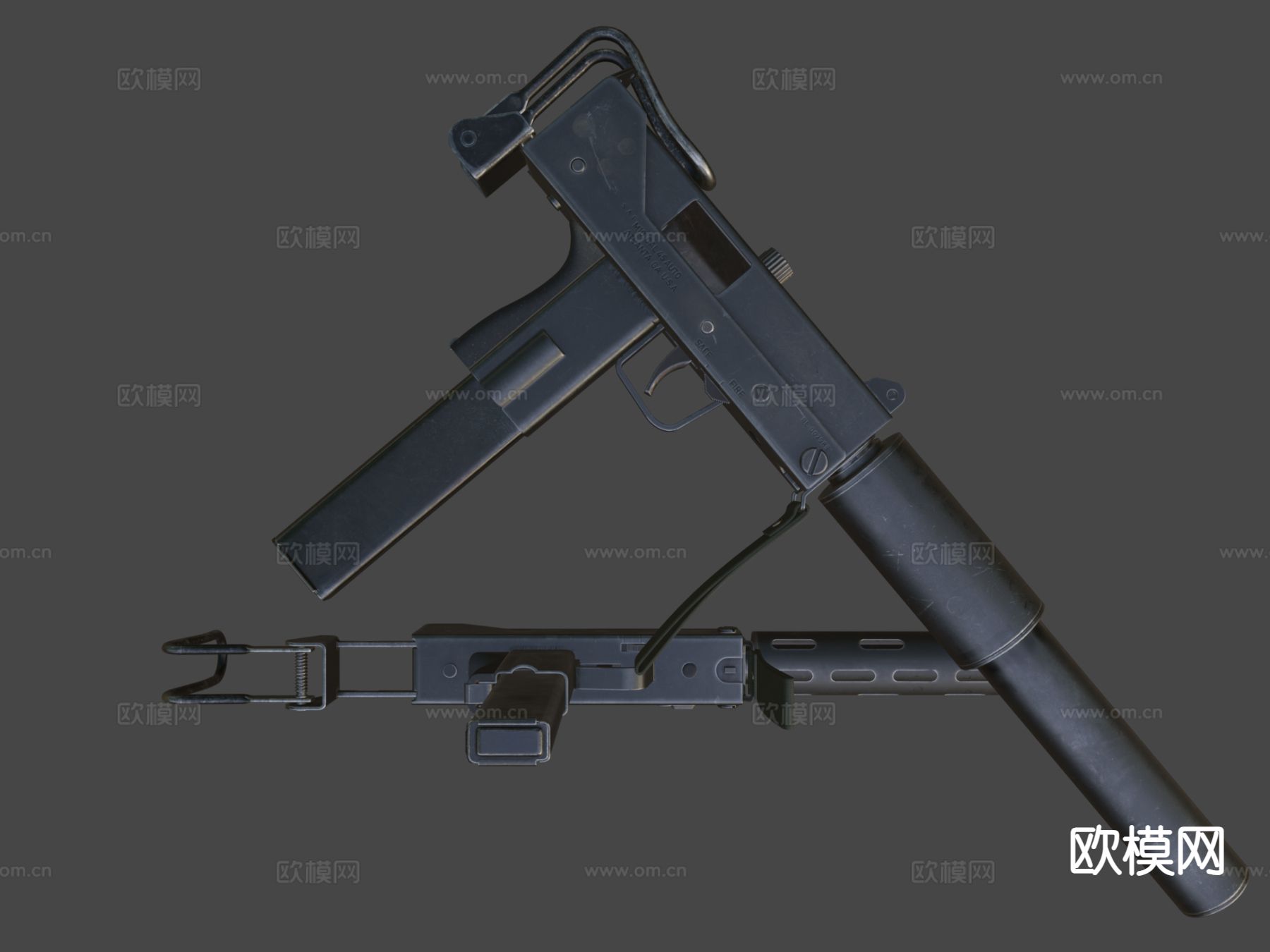 MAC-10冲锋枪su模型下载（渲染图6）