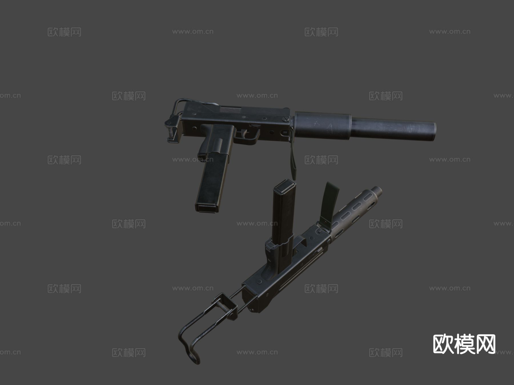 MAC-10冲锋枪su模型下载（渲染图7）