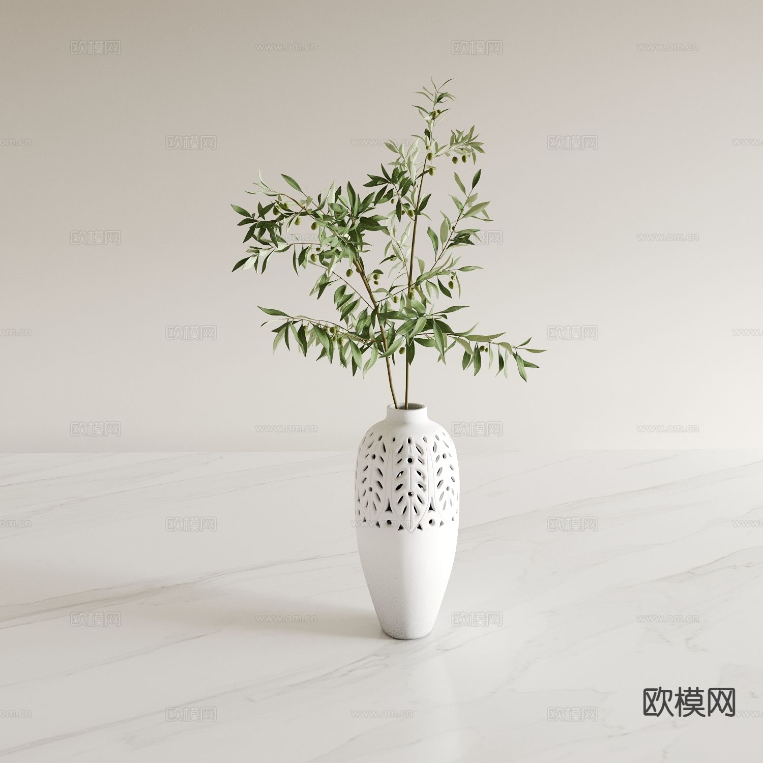 花瓶 花艺 花卉 插花3d模型