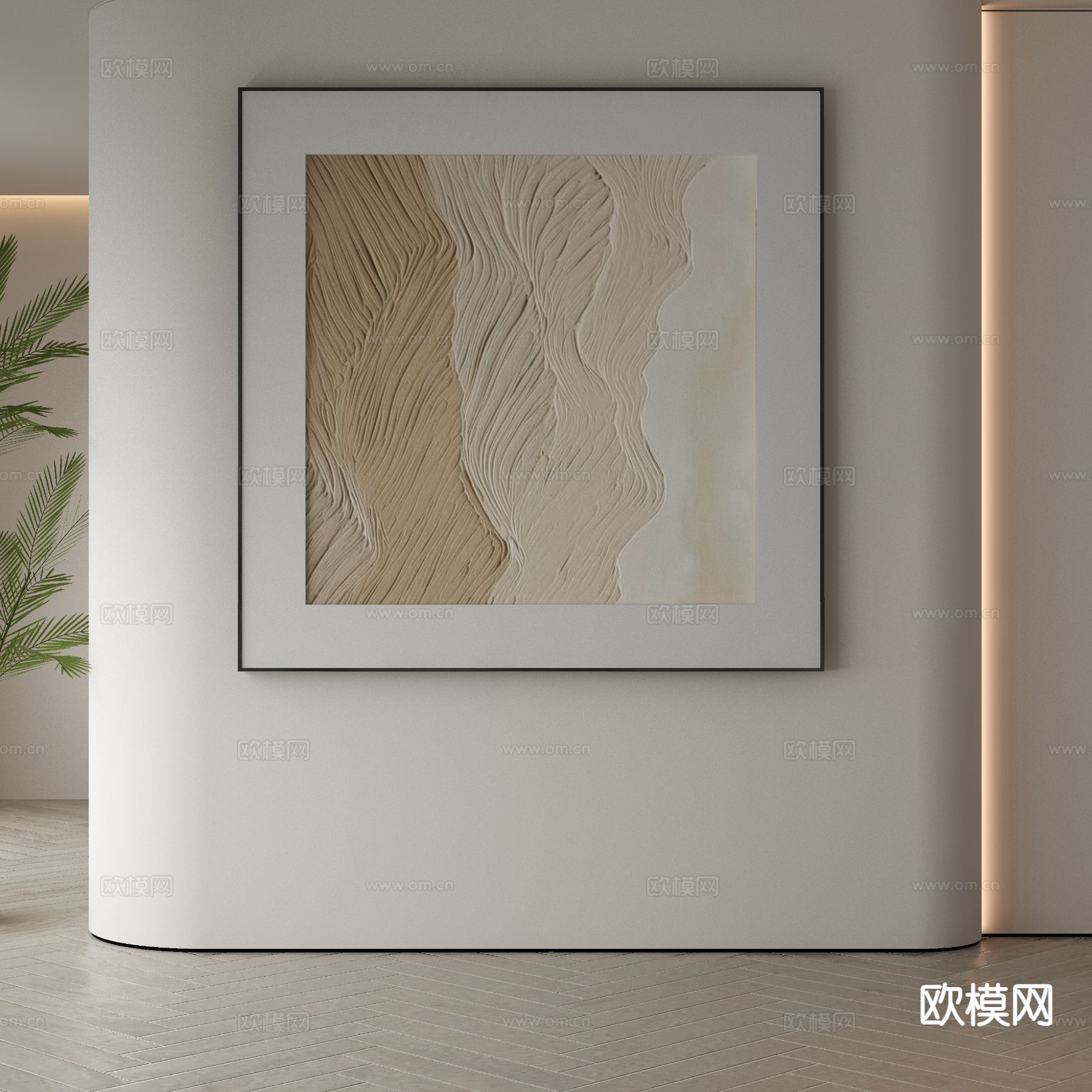 现代装饰画 肌理画3d模型