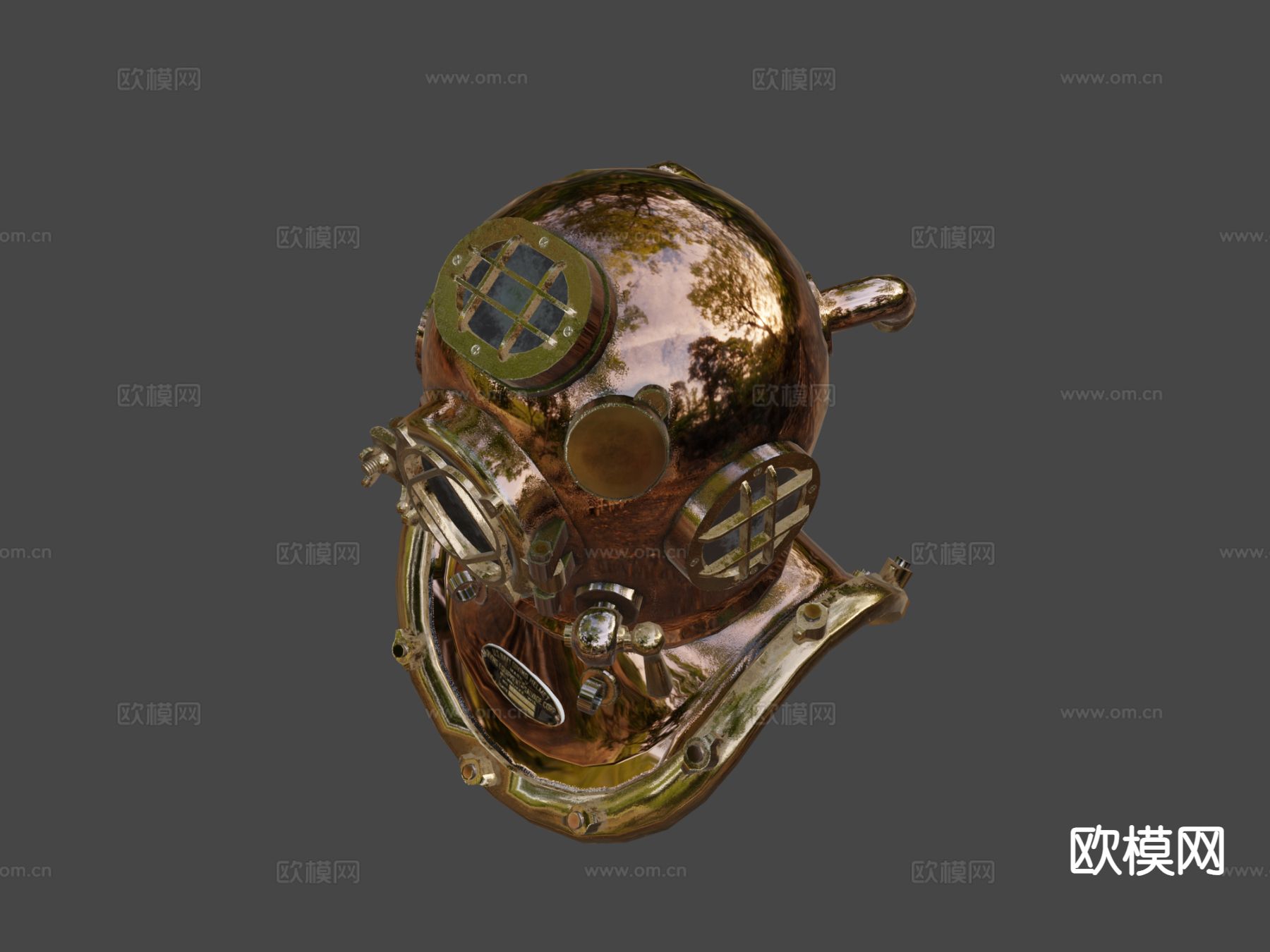 旧潜水头盔su模型下载（渲染图5）