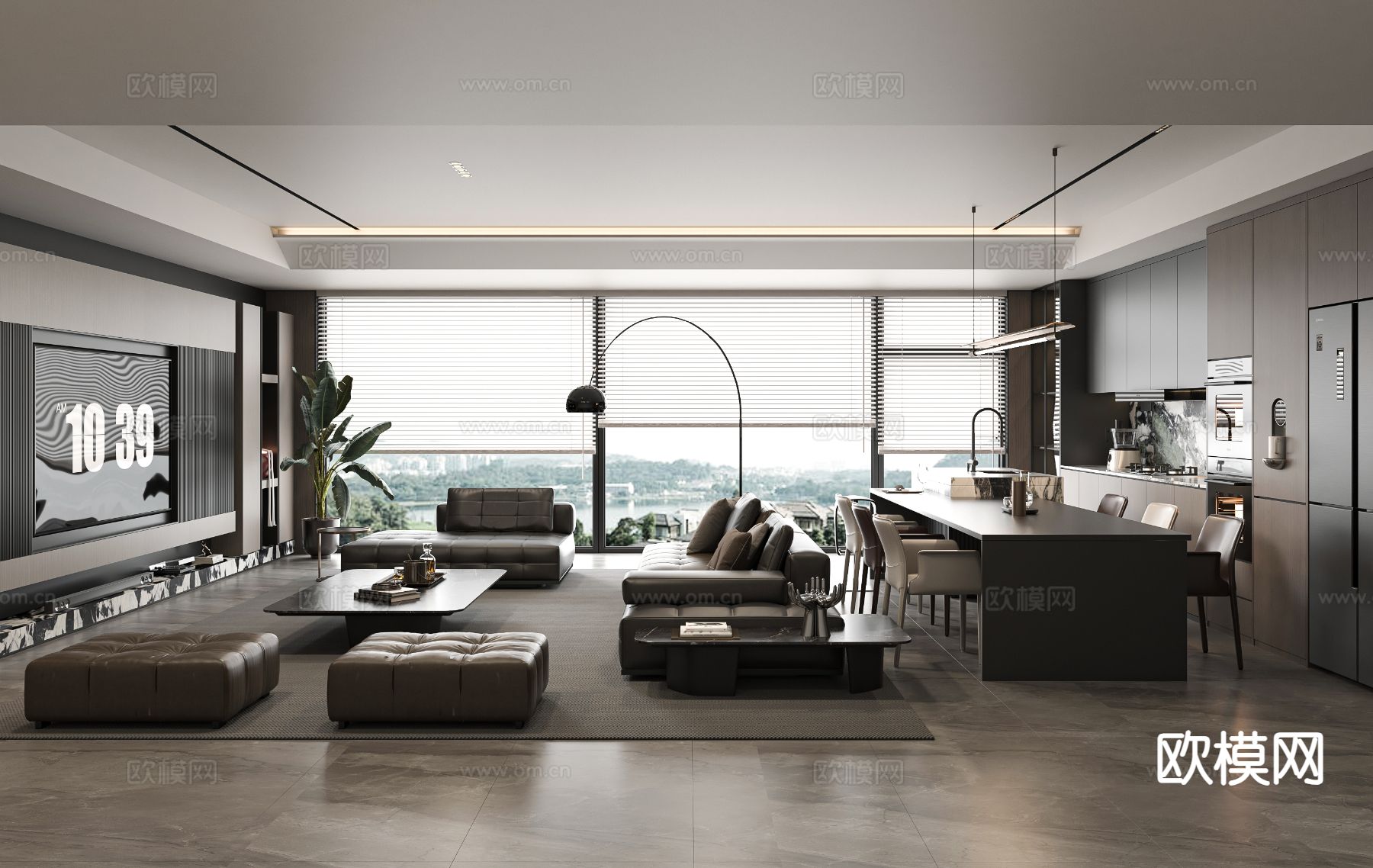 意式客餐厅3d模型下载