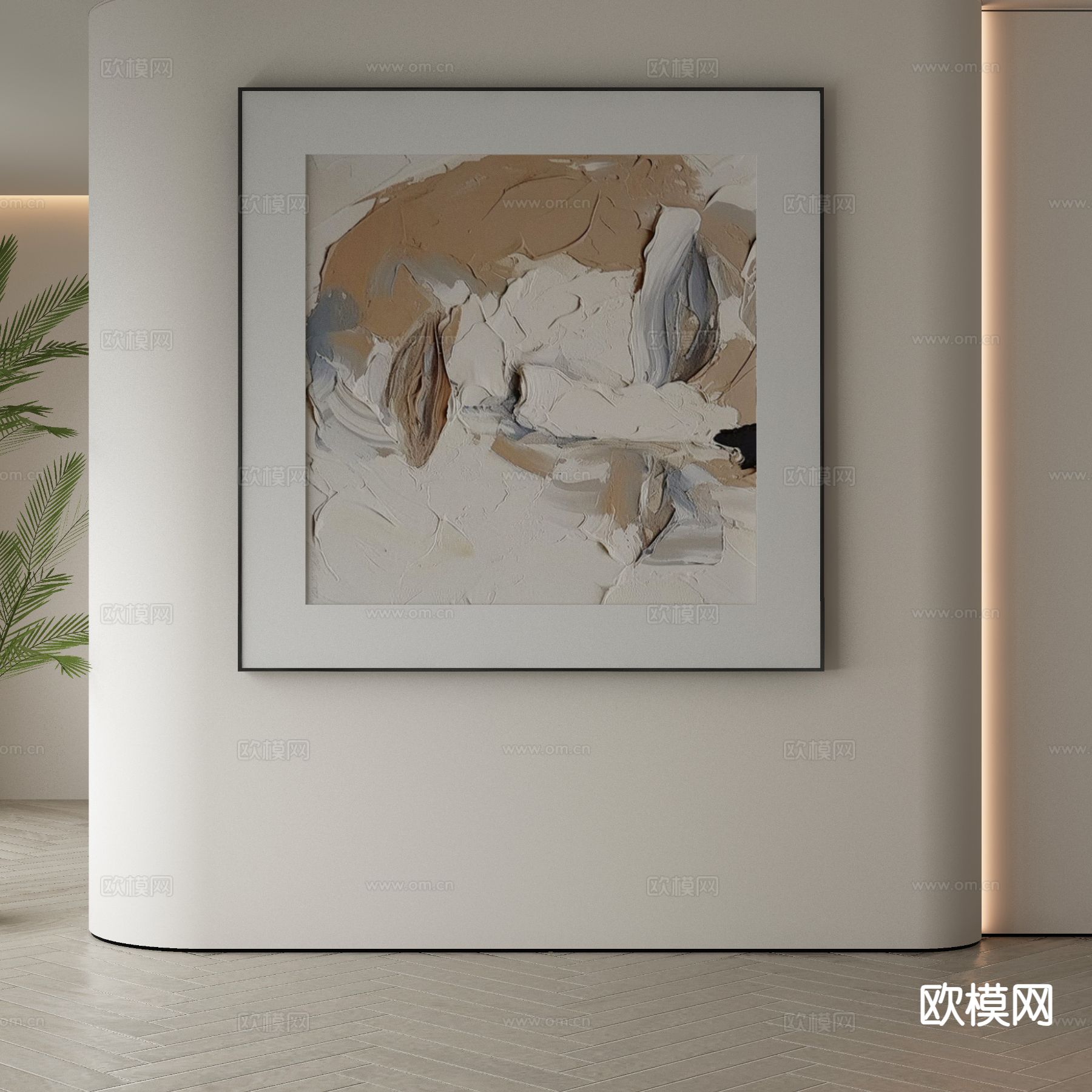 现代装饰画 抽象画 简约挂画3d模型