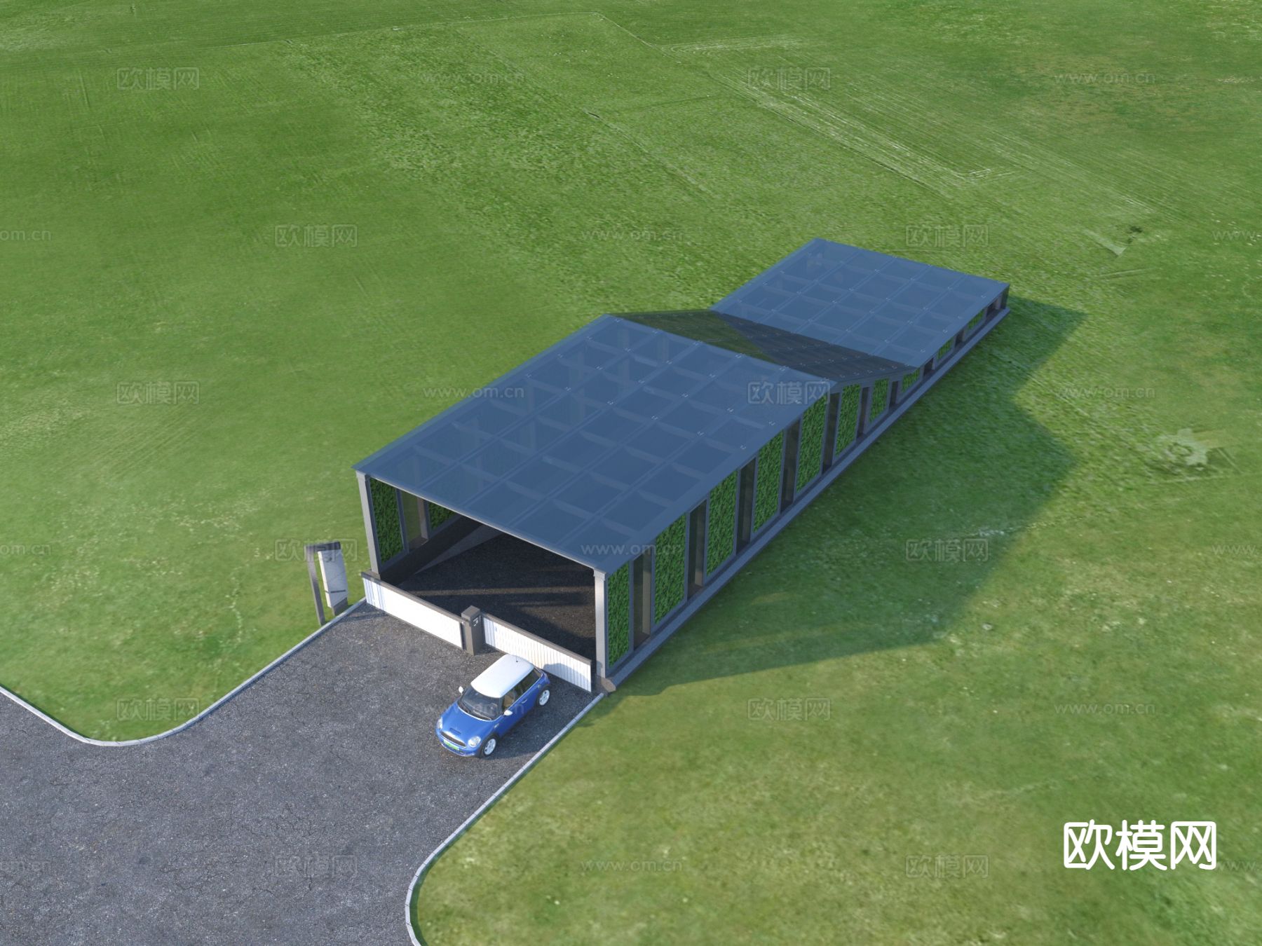 地下车库 停车场出入口3d模型下载（渲染图1）