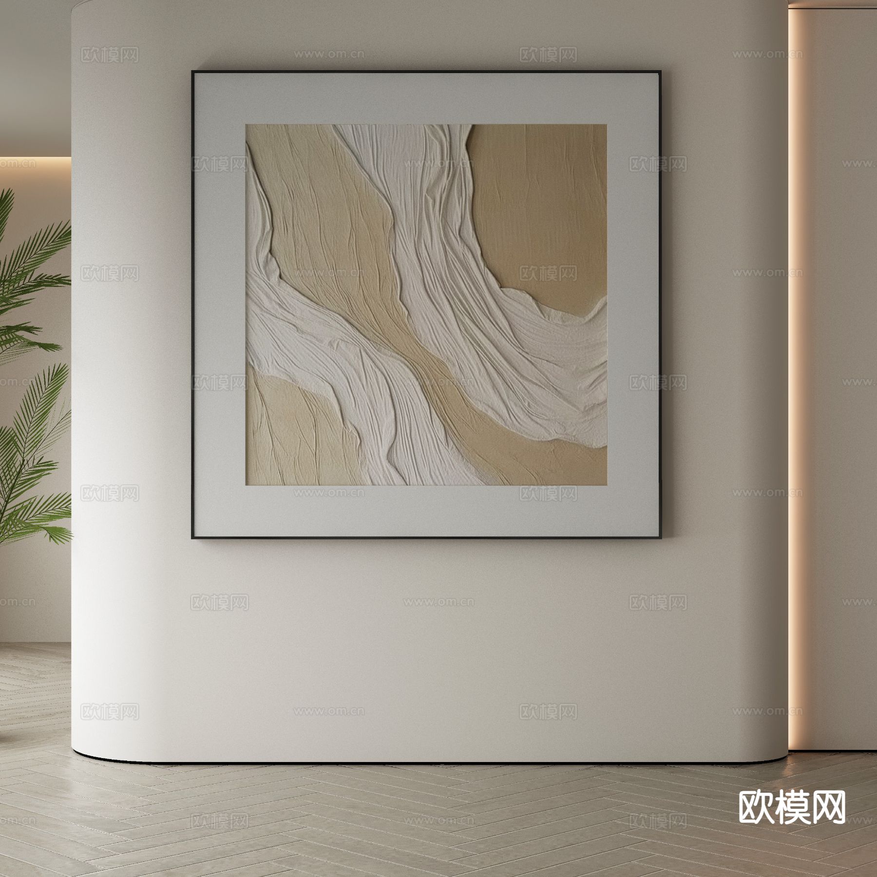 现代装饰画 立体画 肌理画3d模型