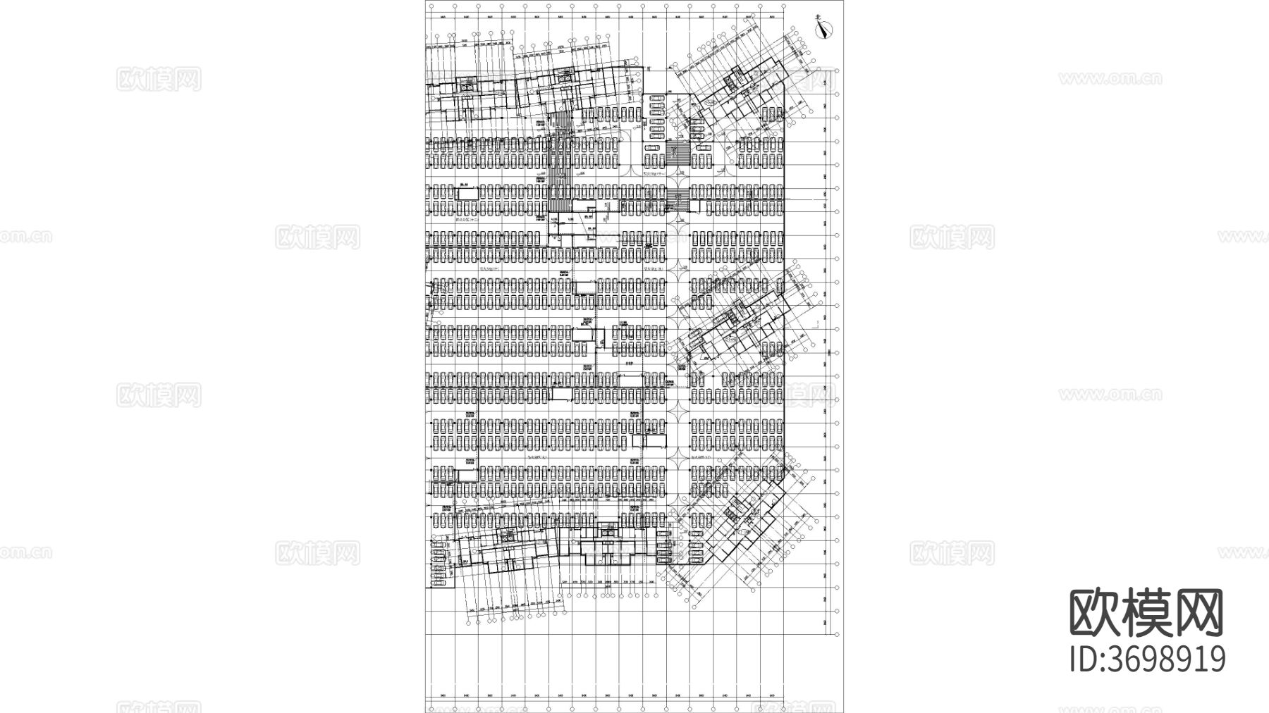 小区地下车库cad施工图