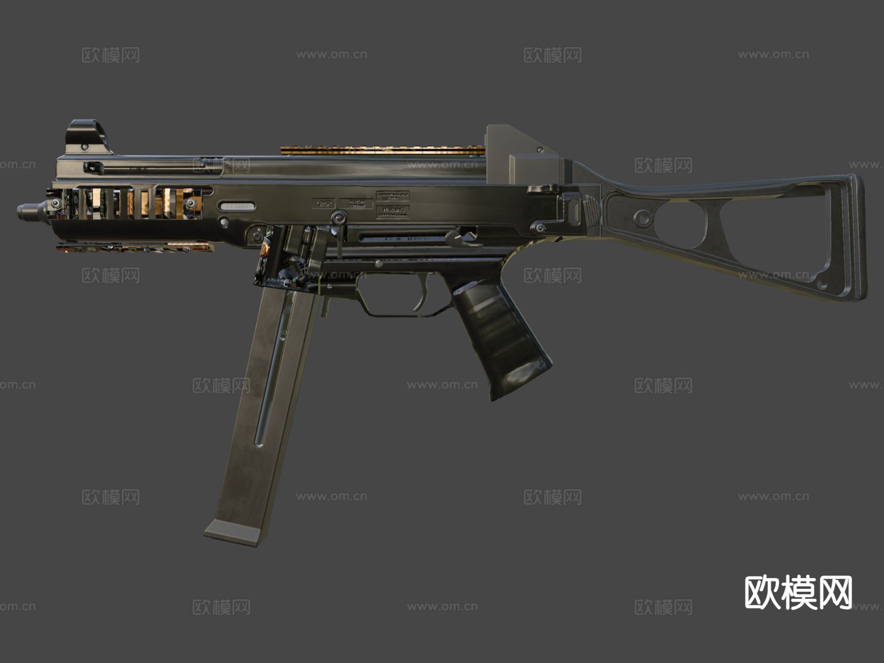 冲锋枪 枪支su模型下载（渲染图6）