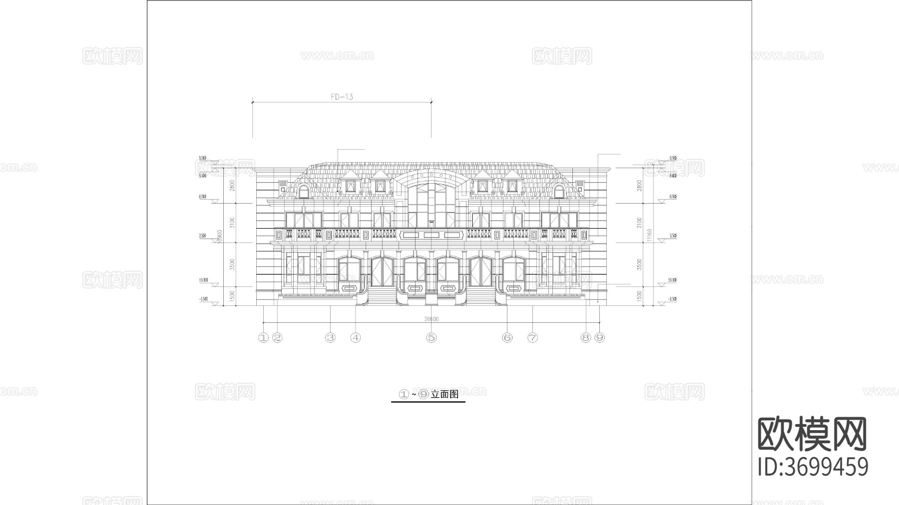 别墅  联排建筑 洋房别墅 多层建筑cad施工图