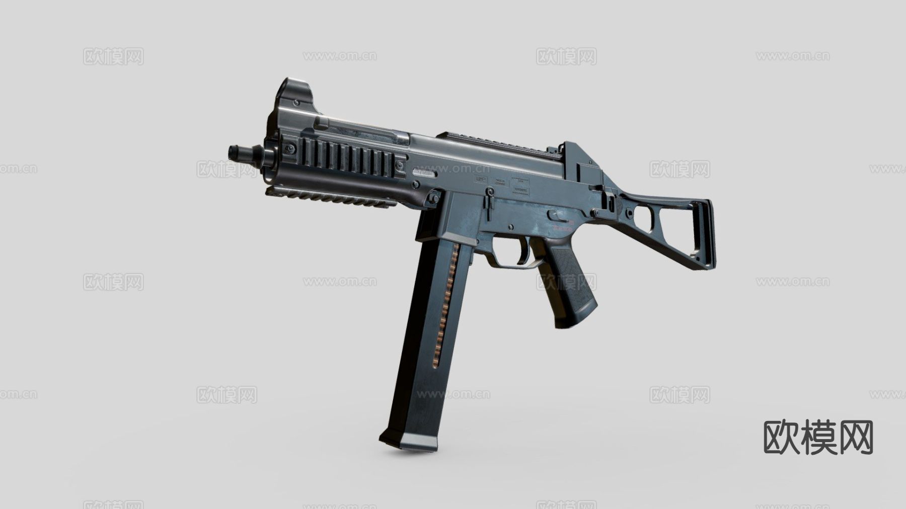 冲锋枪 枪支su模型下载（渲染图2）