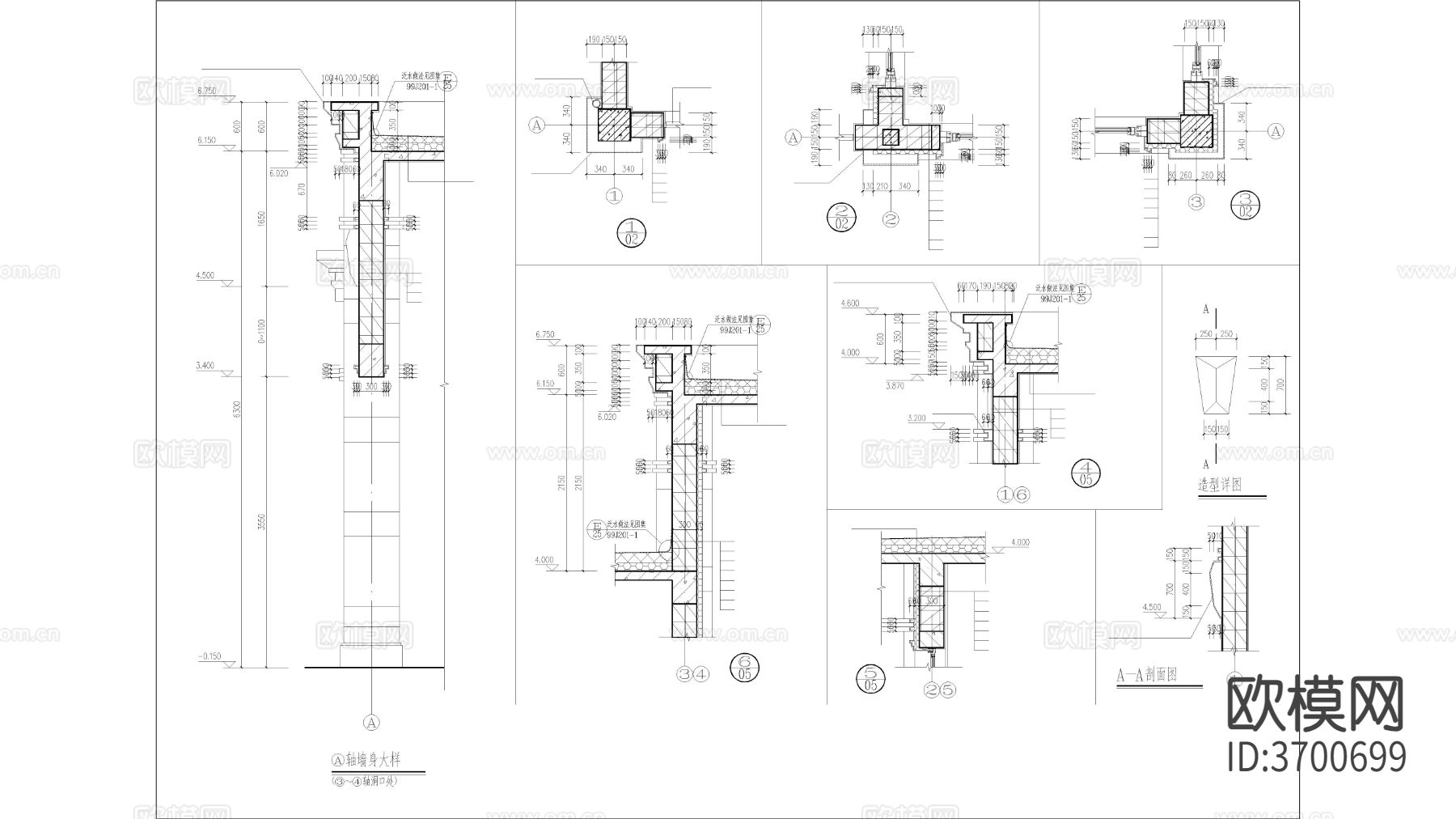 门卫建筑cad施工图