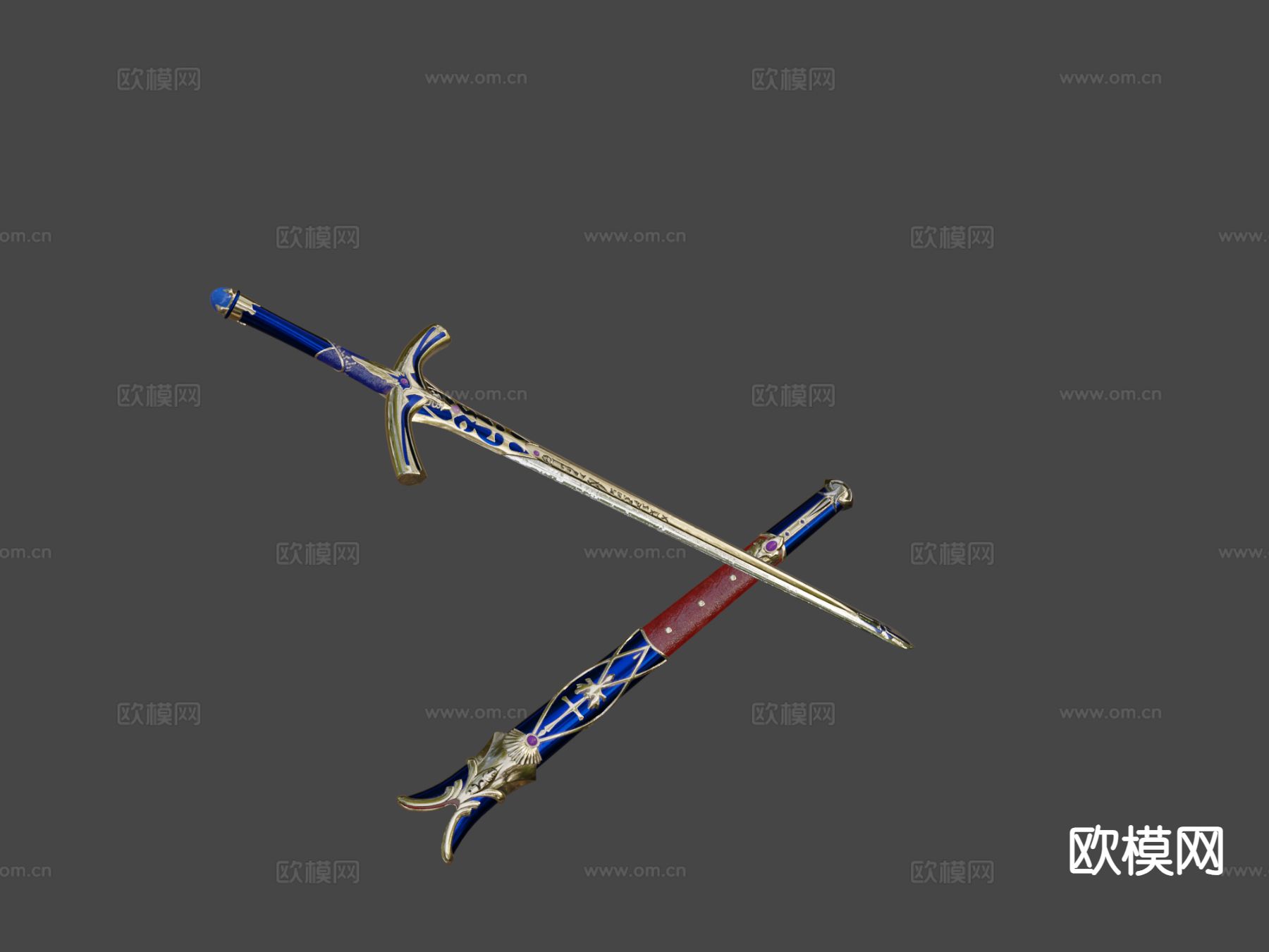 石中剑su模型下载（渲染图4）