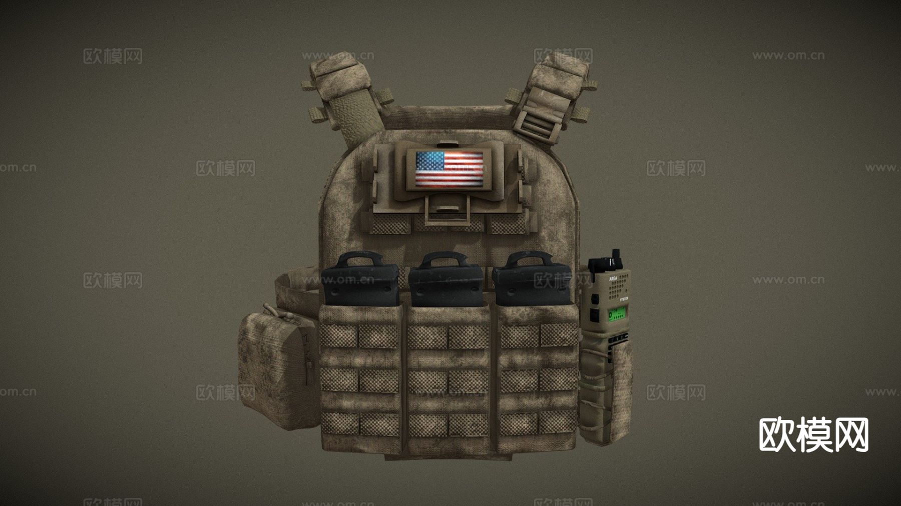 反恐甲 防弹背心su模型下载（渲染图2）