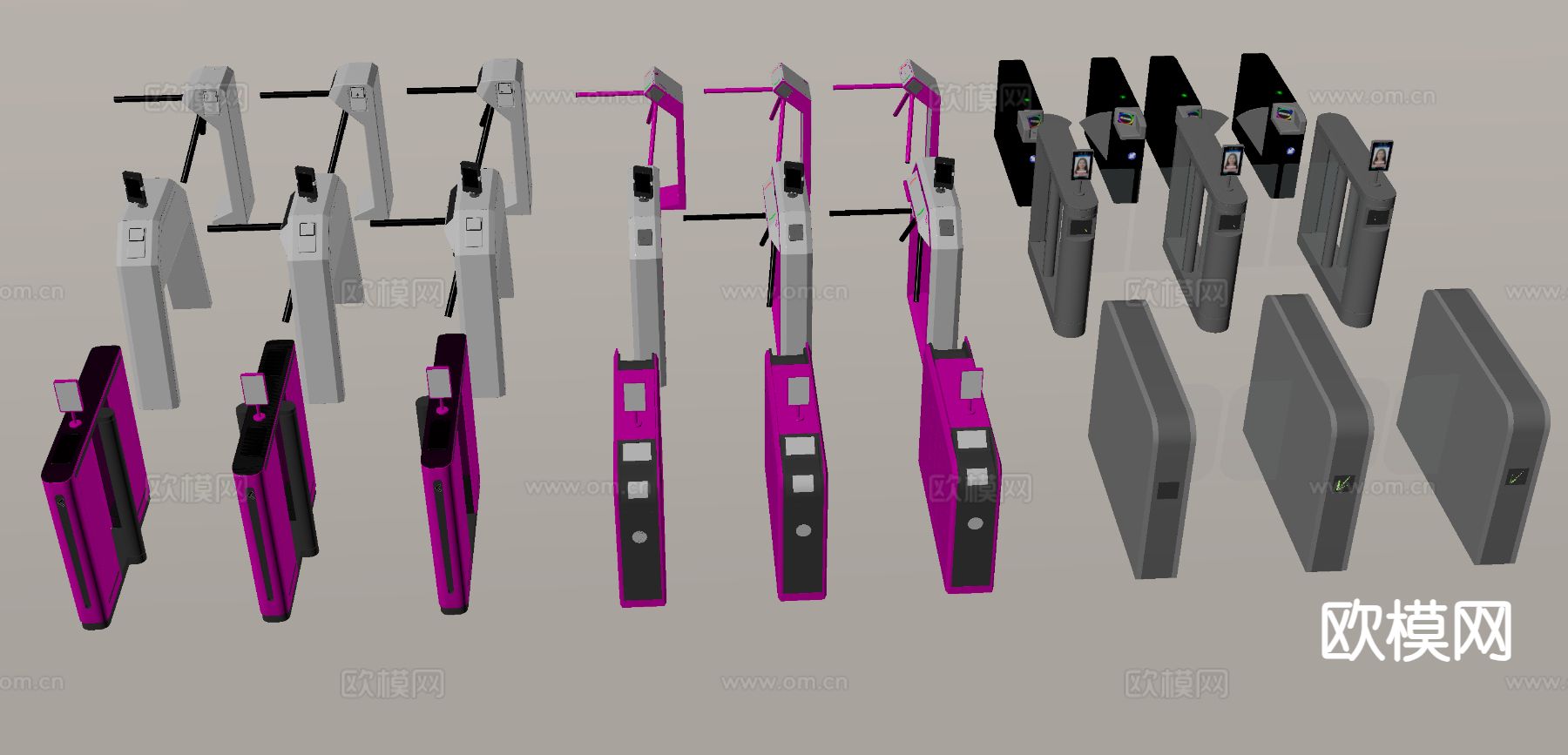 闸机 闸门 门禁机 自动门su模型
