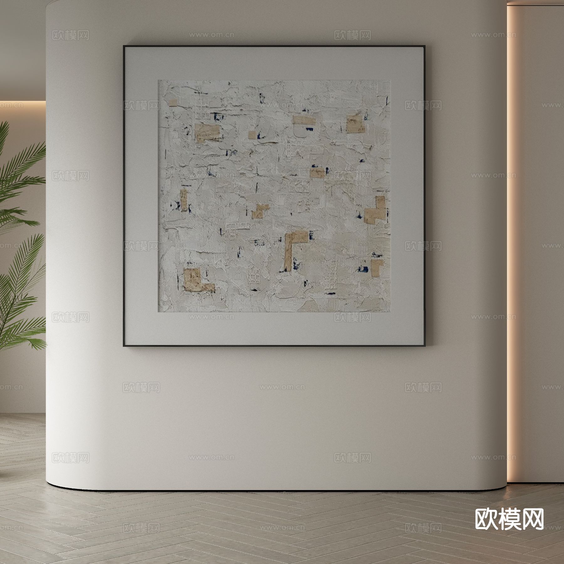 现代装饰画 抽象画3d模型