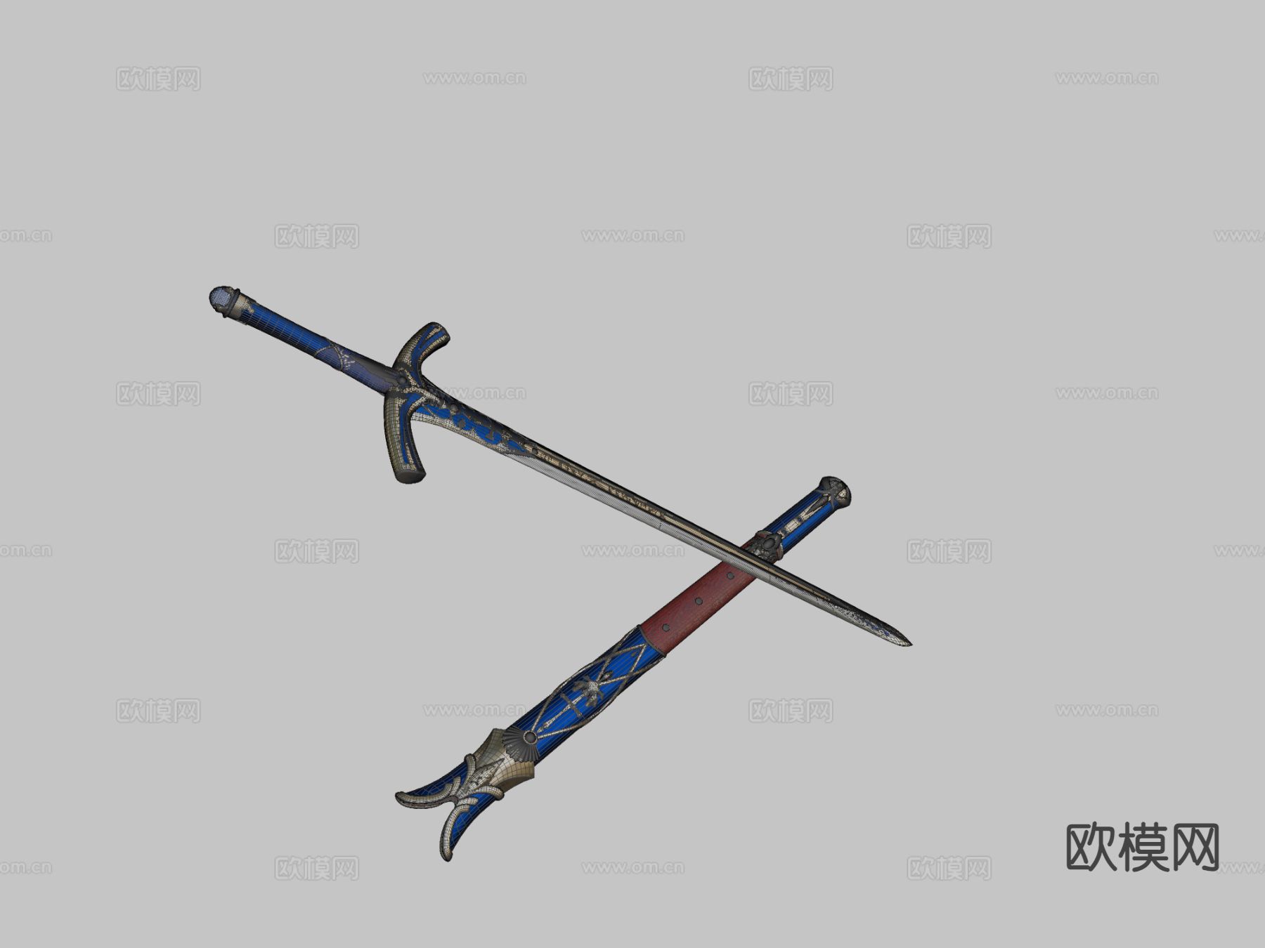 石中剑su模型下载（渲染图1）