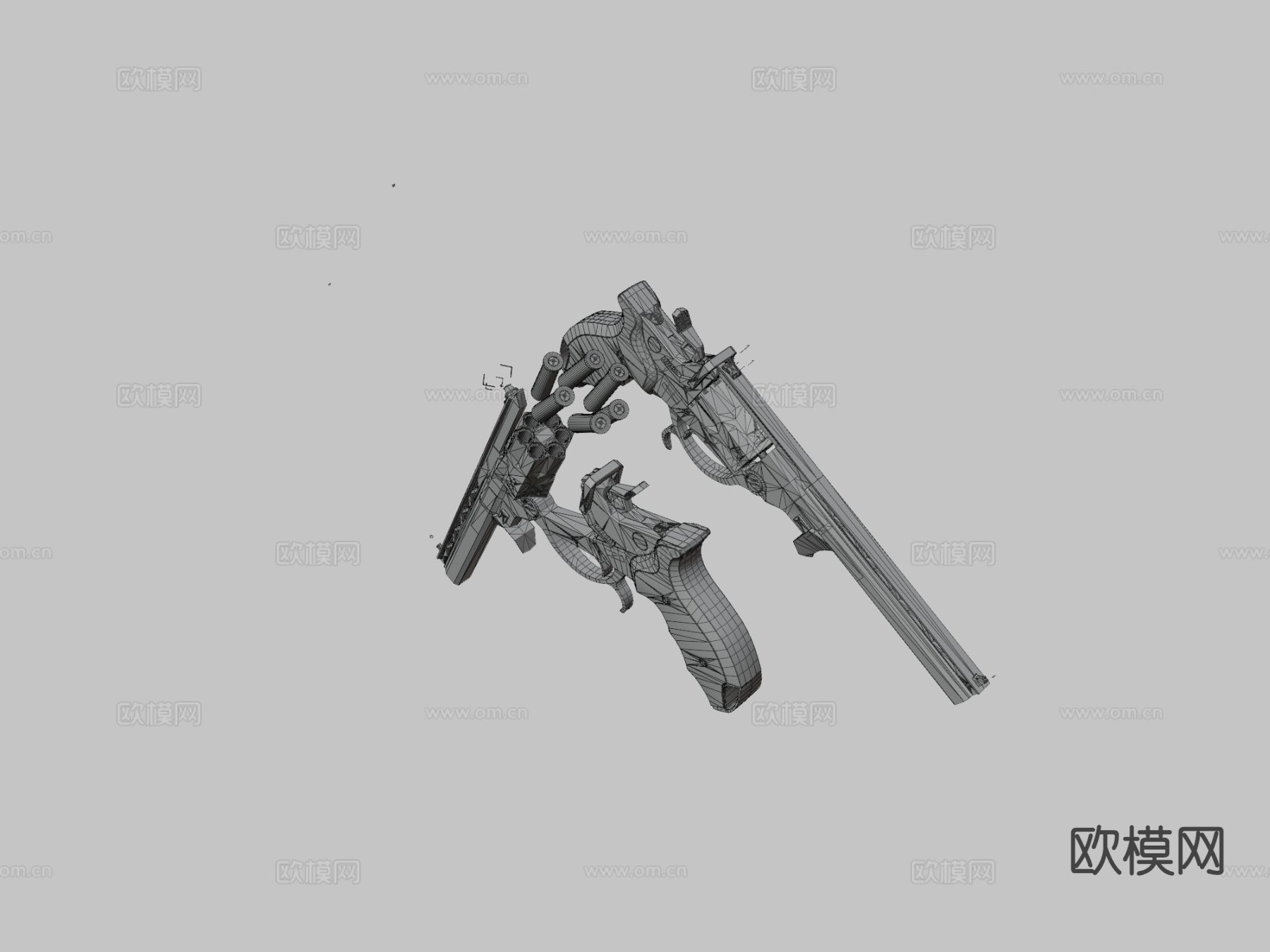 M9左轮手枪su模型下载（渲染图3）