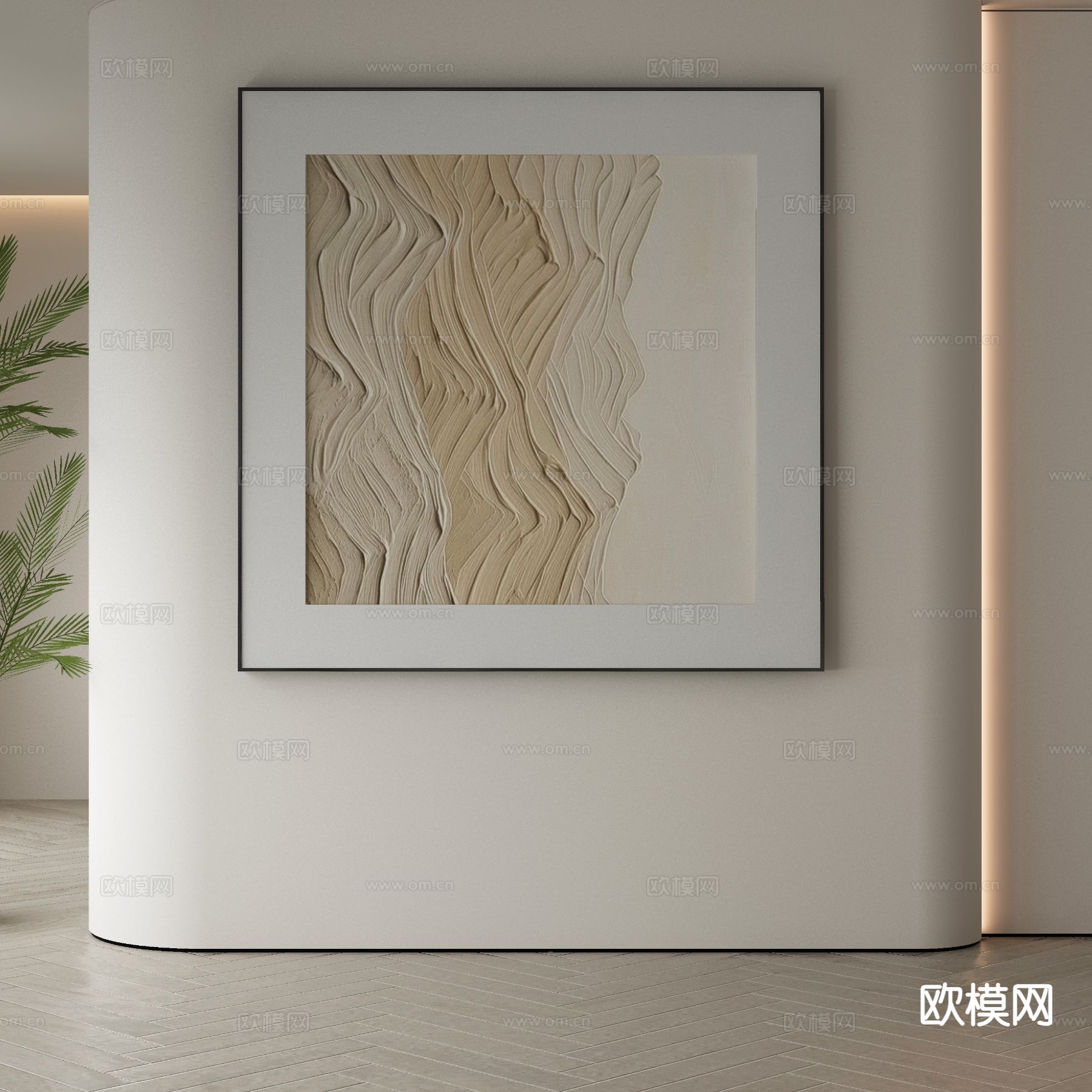 现代装饰画 抽象画 简约挂画3d模型