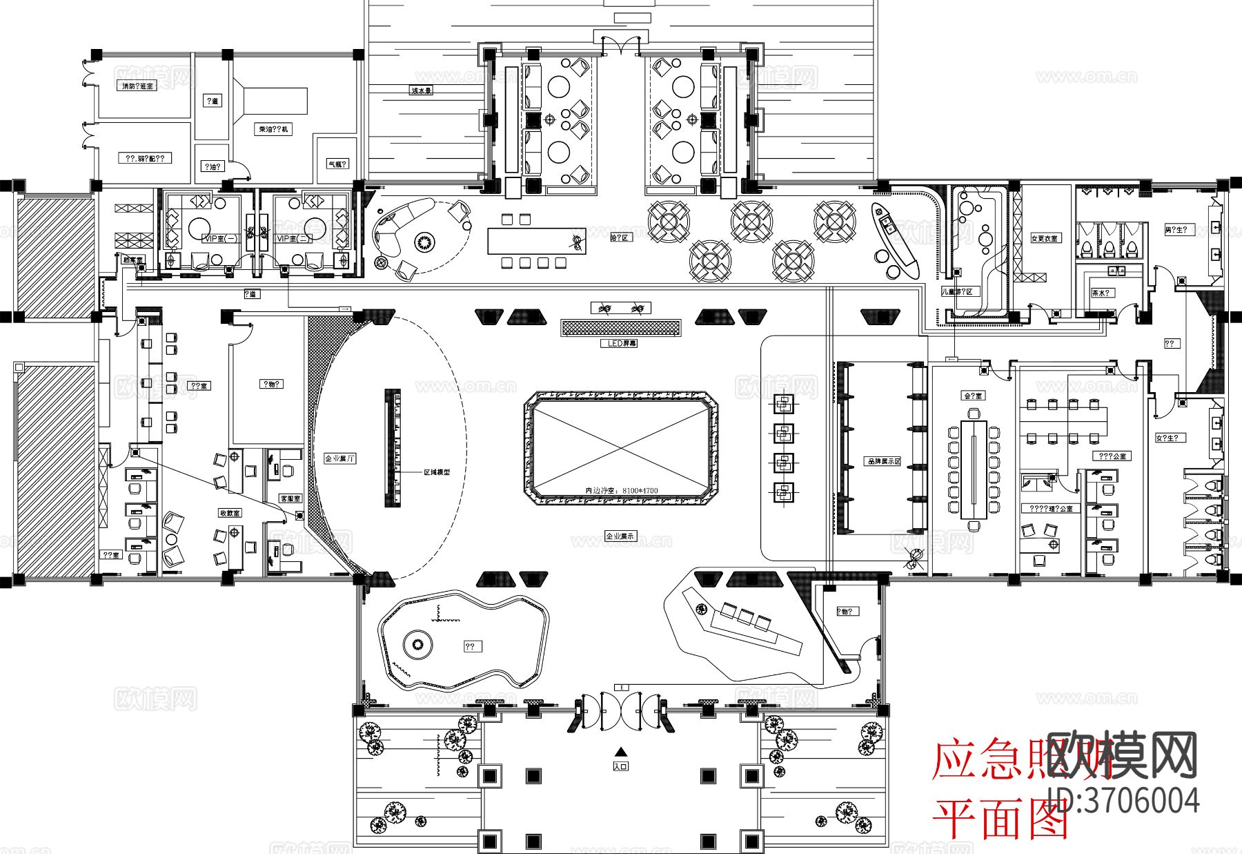 办公室cad平面图下载（渲染图5）