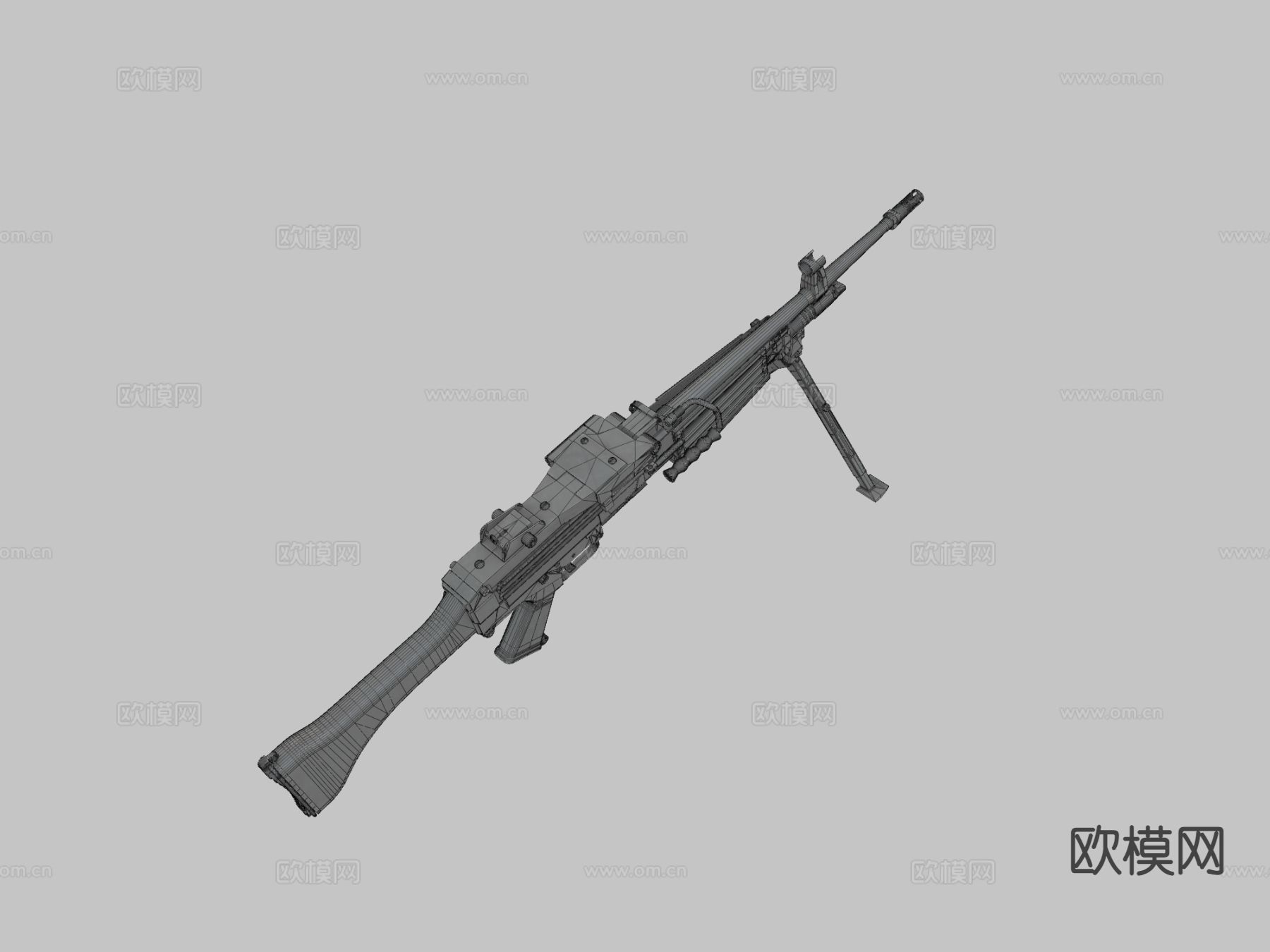 轻机枪 枪支 枪械su模型下载（渲染图1）