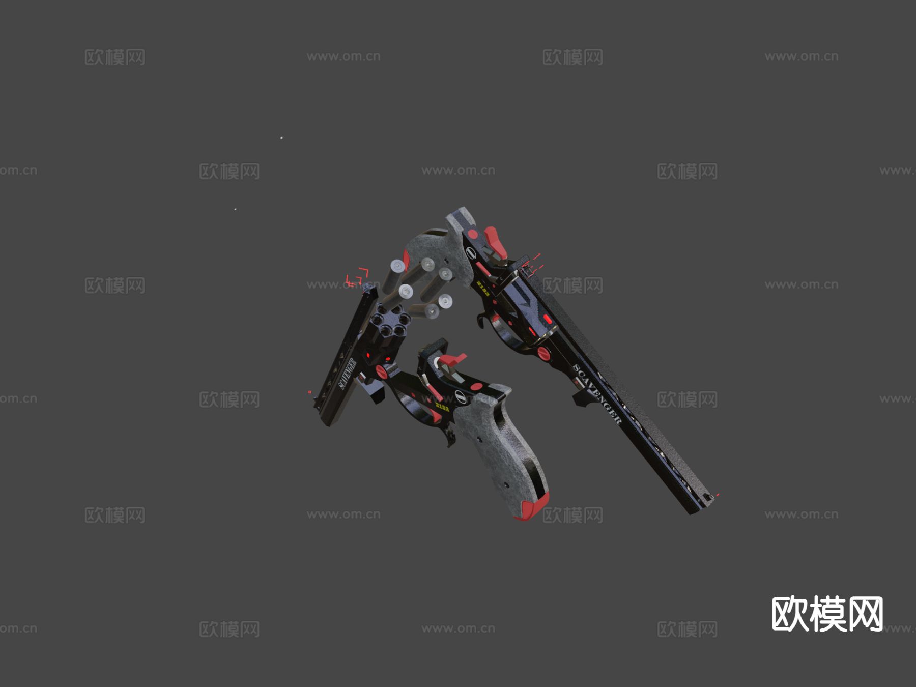 M9左轮手枪su模型下载（渲染图7）