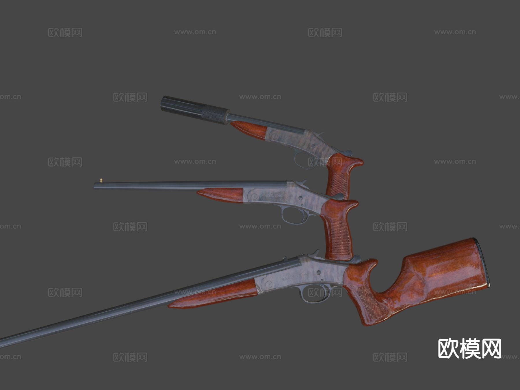 哈灵顿 理查德森 手枪 枪支 枪械su模型下载（渲染图7）