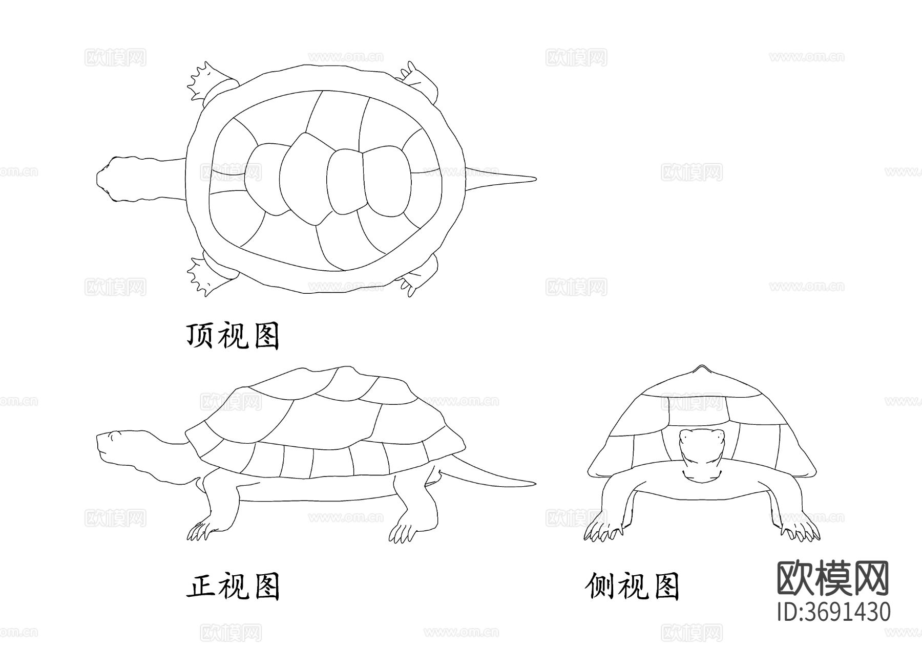 动物乌龟CAD图块