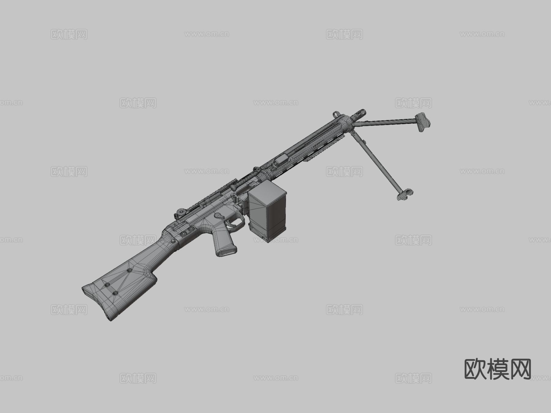 HK23e轻机枪 枪支 枪械su模型下载（渲染图3）