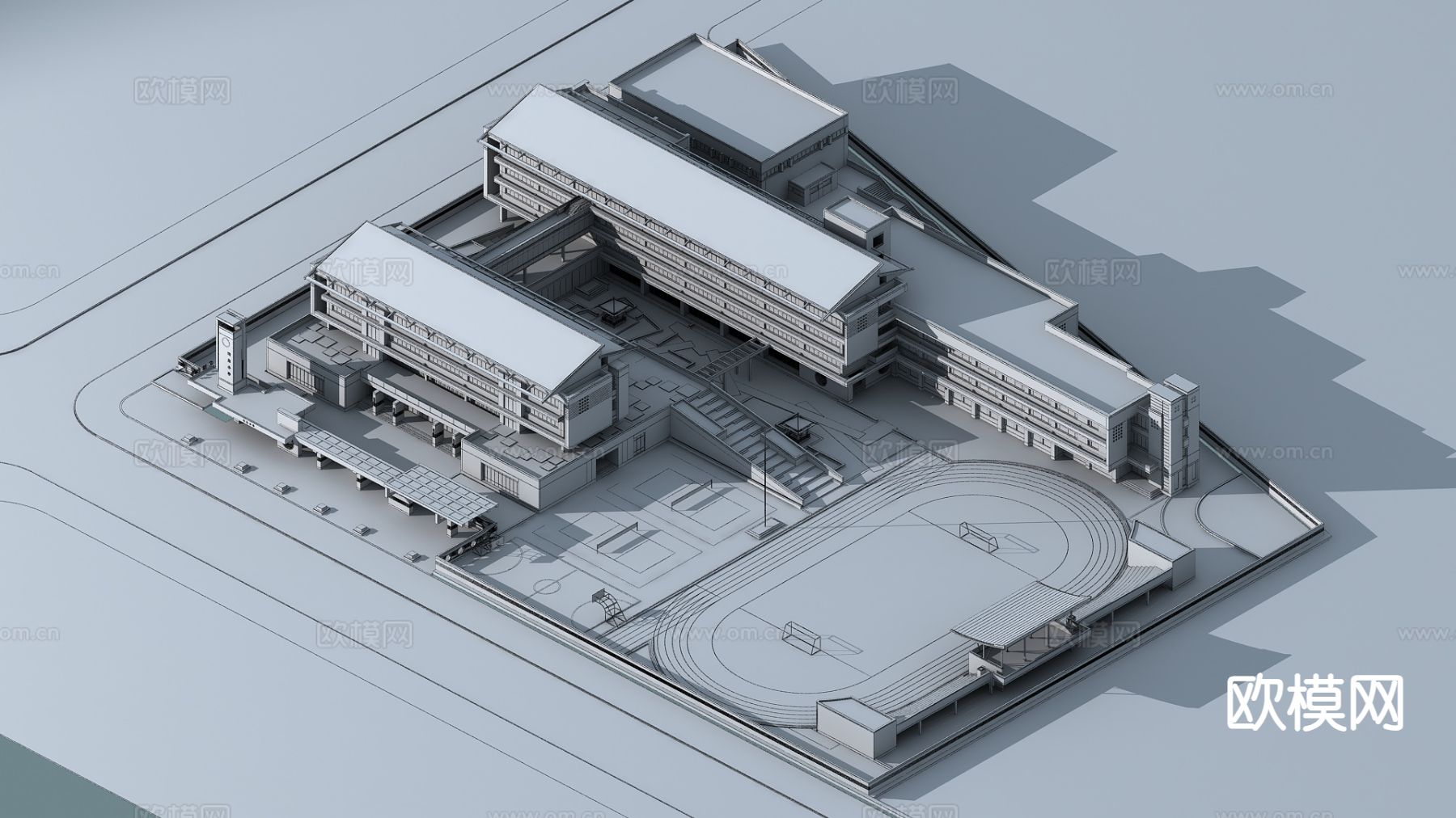 学校鸟瞰3d模型