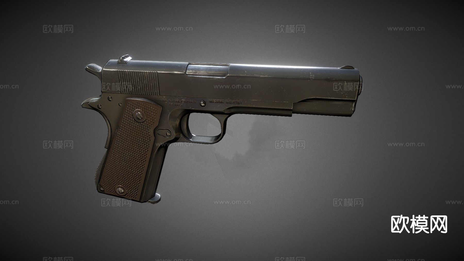柯尔特1911A1手枪su模型下载（渲染图2）