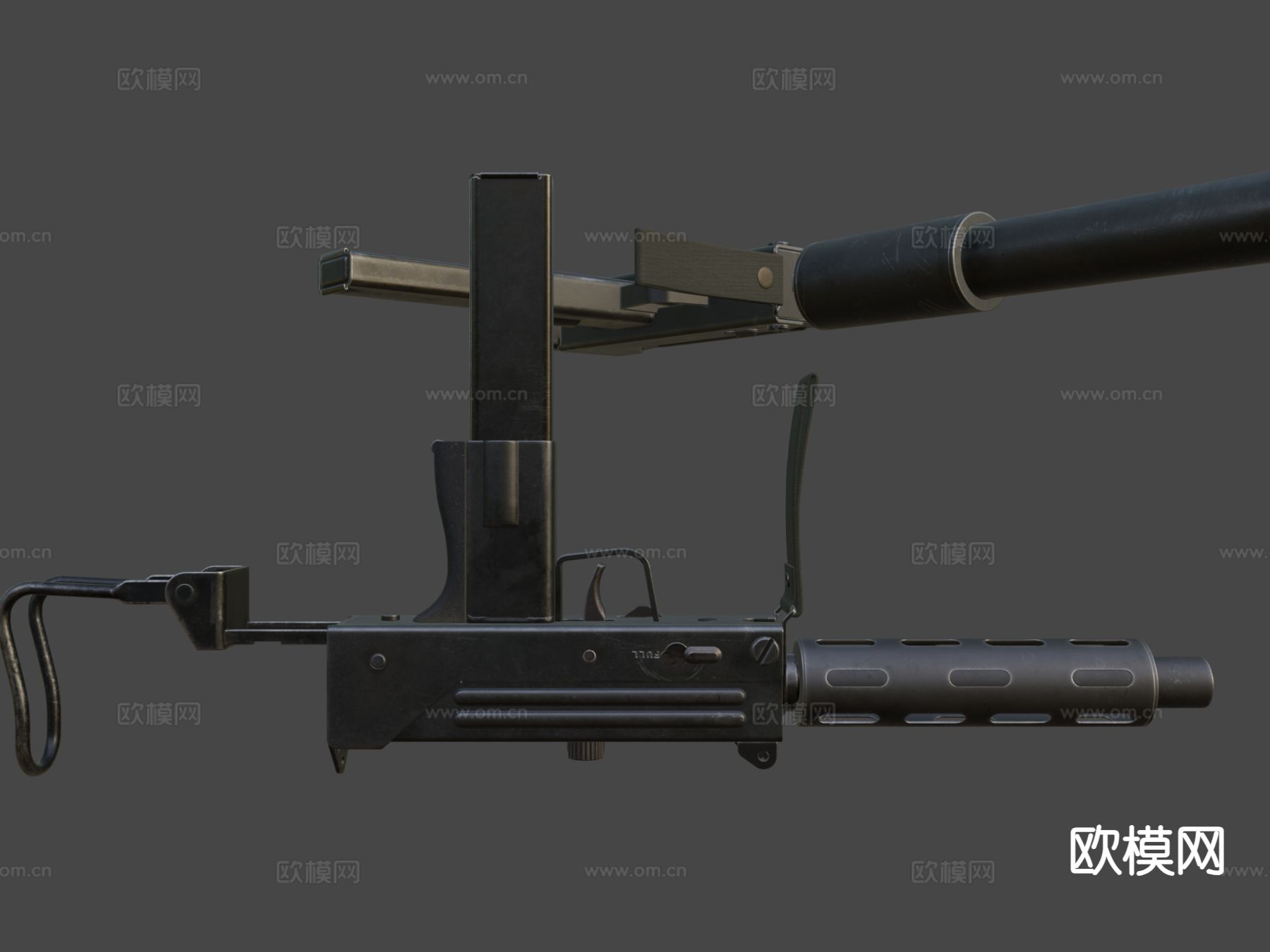 MAC-10冲锋枪su模型下载（渲染图8）