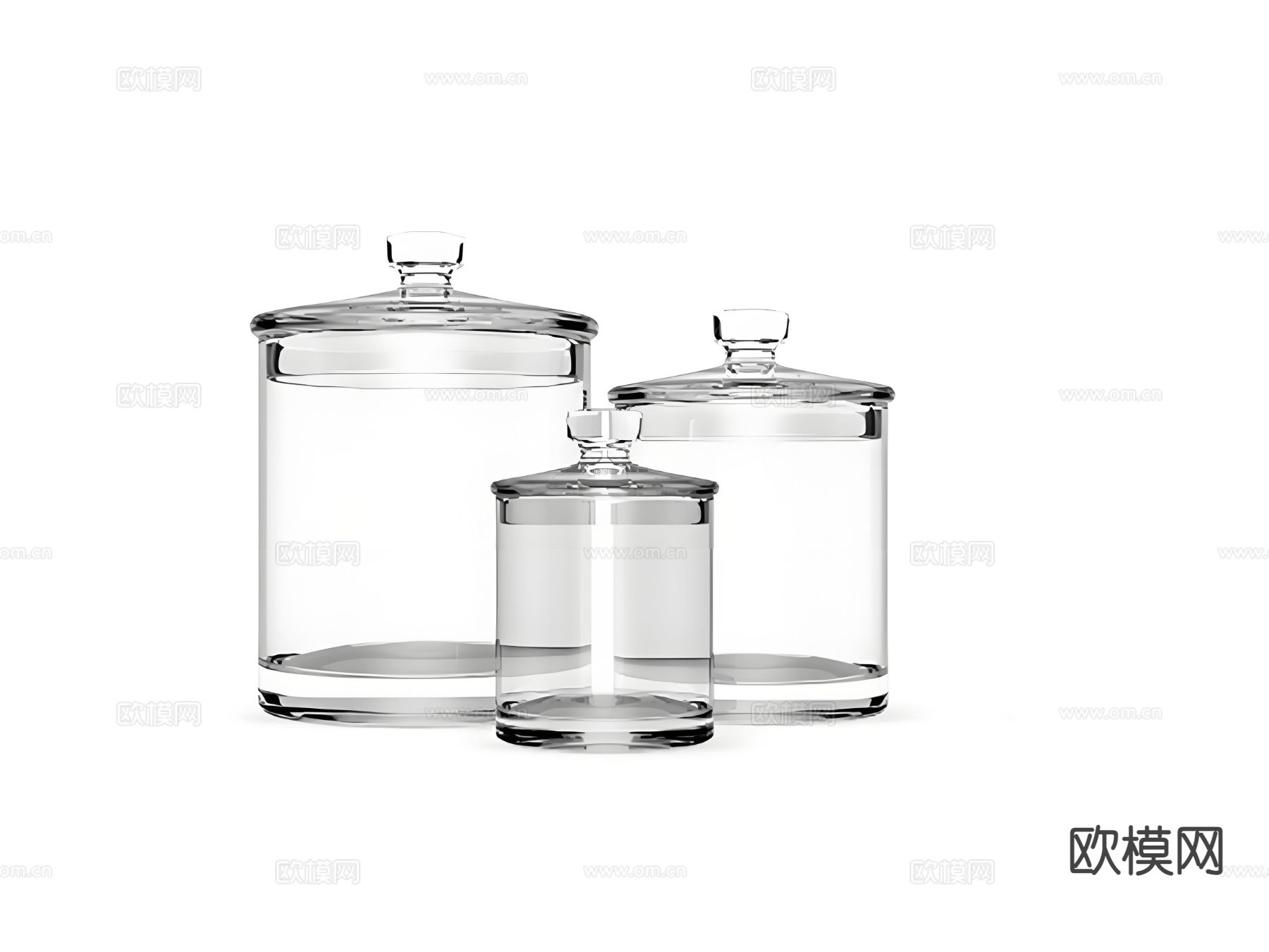 玻璃罐 玻璃瓶子 器皿3d模型下载
