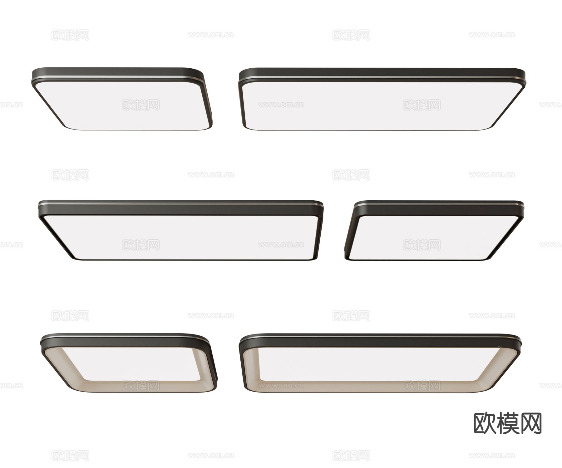 方形吸顶灯3d模型