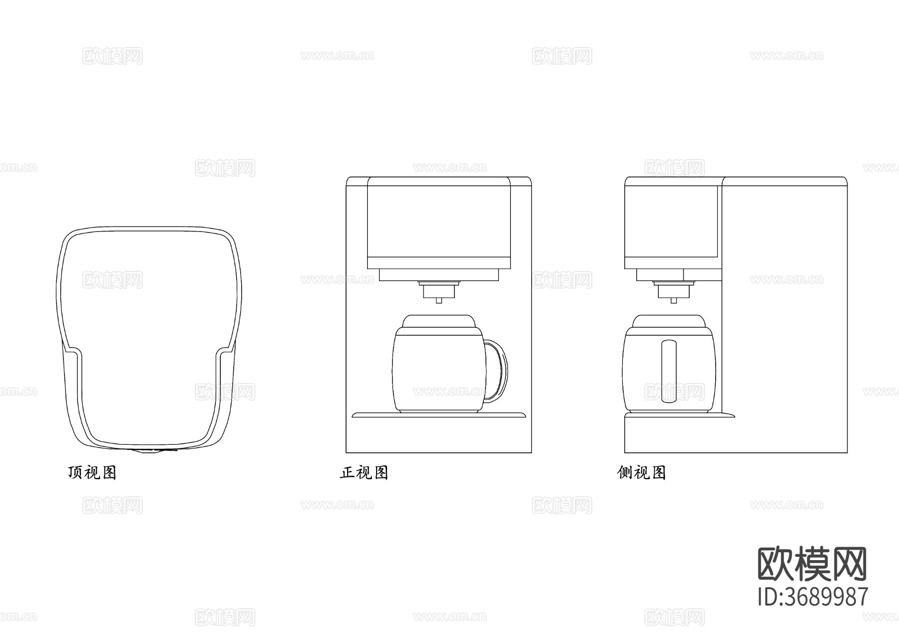 滴滤式咖啡机品牌三视图