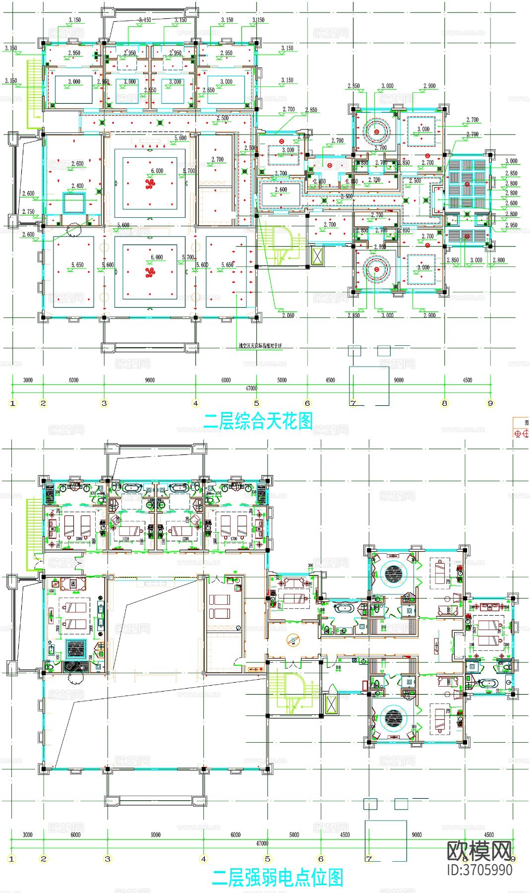 spa会所cad平面图