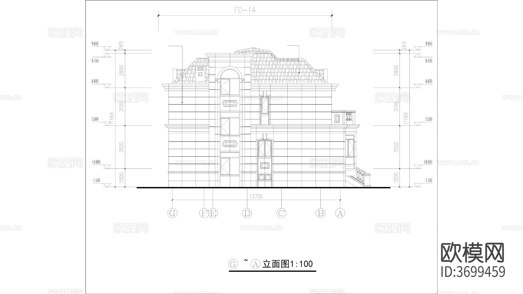 别墅  联排建筑 洋房别墅 多层建筑cad施工图