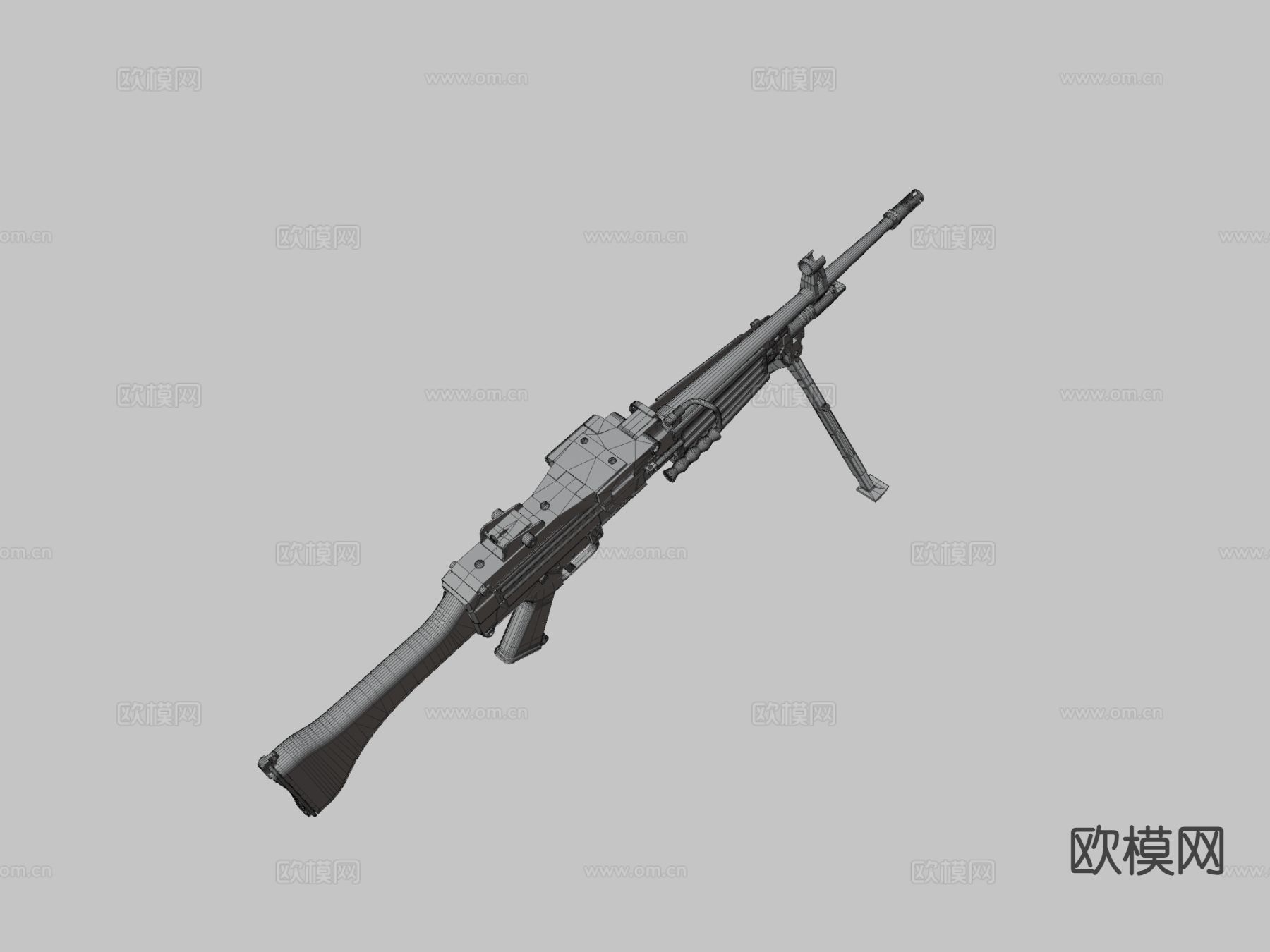 轻机枪 枪支 枪械su模型下载（渲染图3）