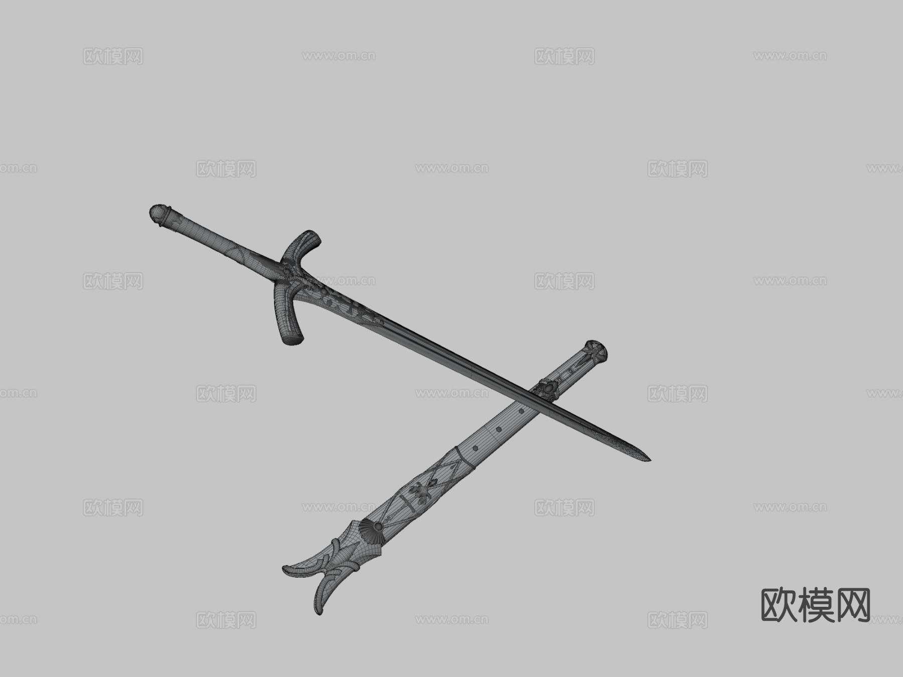 石中剑su模型下载（渲染图5）