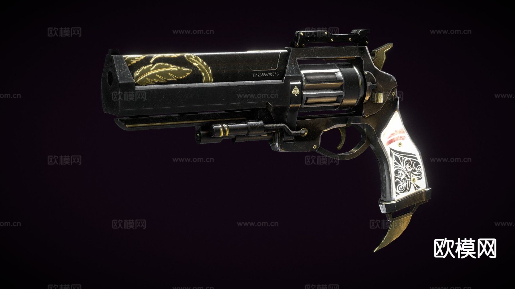 鹰嘴炮手枪 枪支 枪械su模型下载（渲染图2）