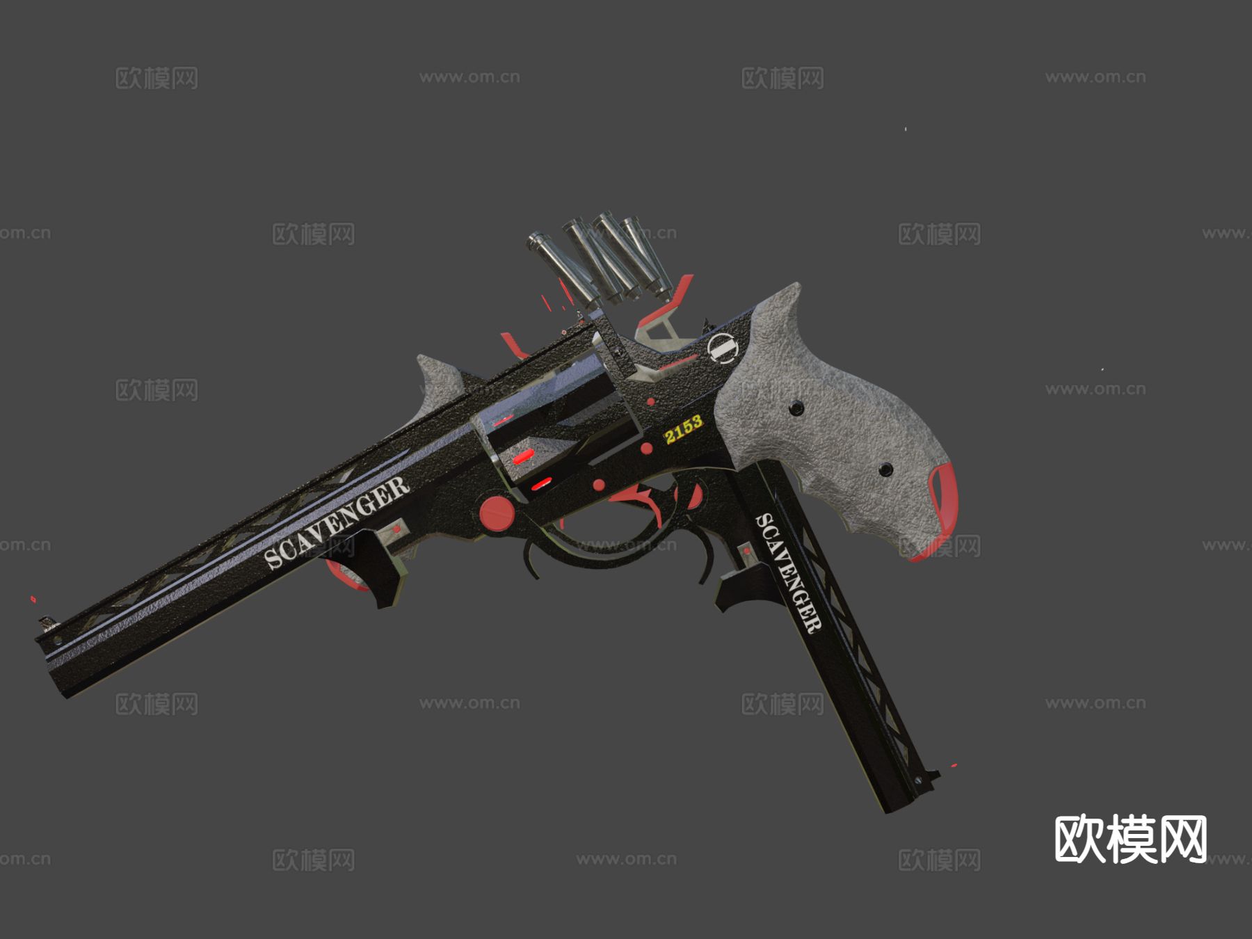 M9左轮手枪su模型下载（渲染图5）