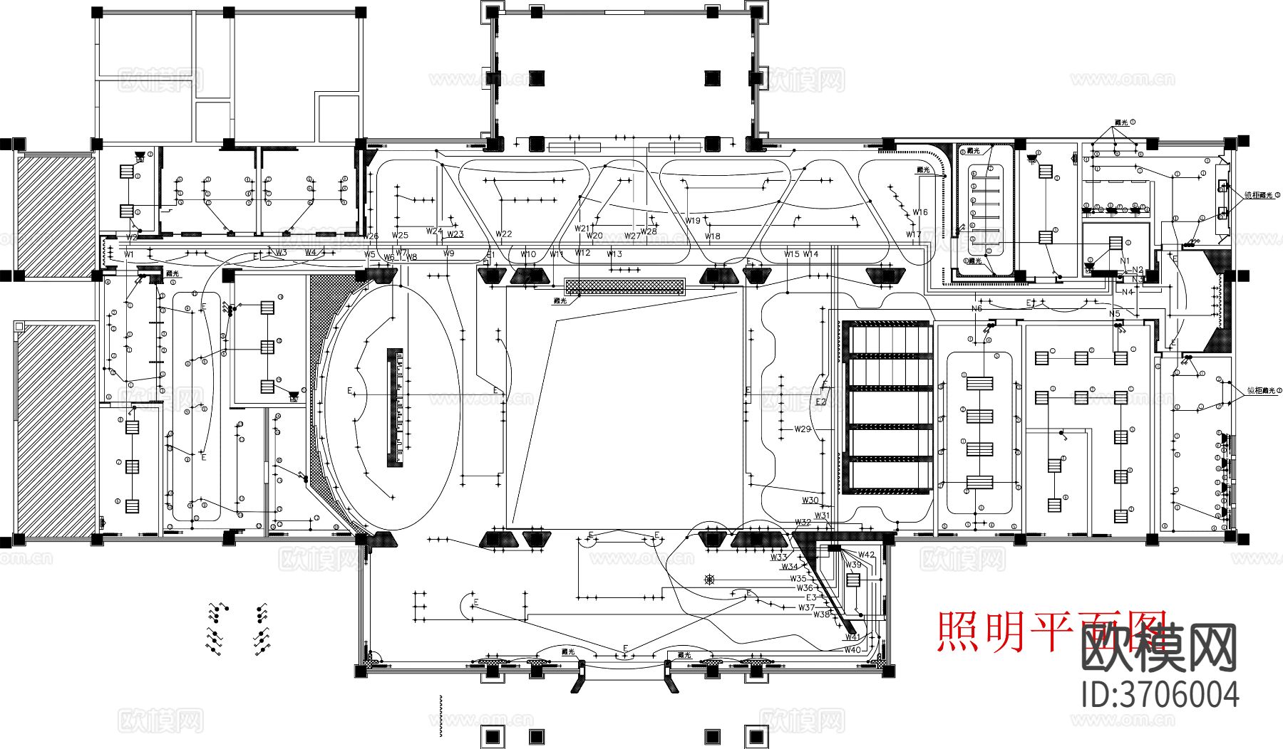 办公室cad平面图下载（渲染图4）